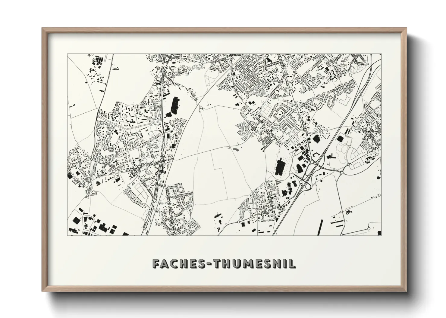 Une affiche de carte sur Faches-Thumesnil