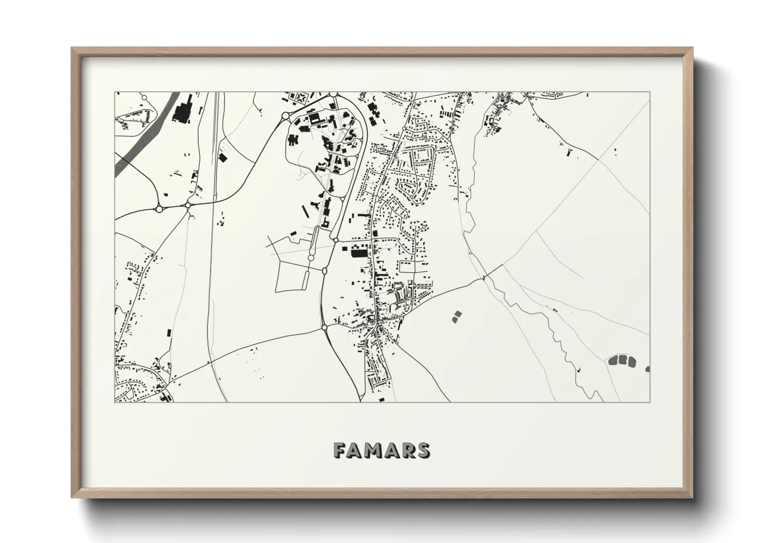 Une affiche de carte sur Famars
