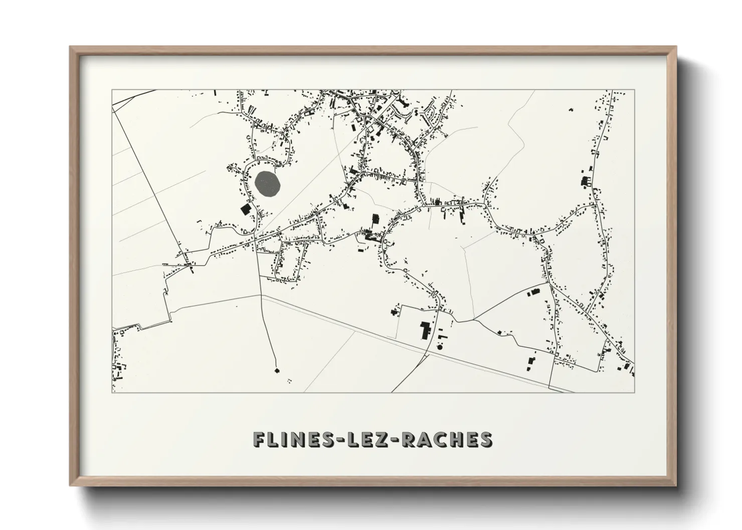 Une affiche de carte sur Flines-lez-Raches