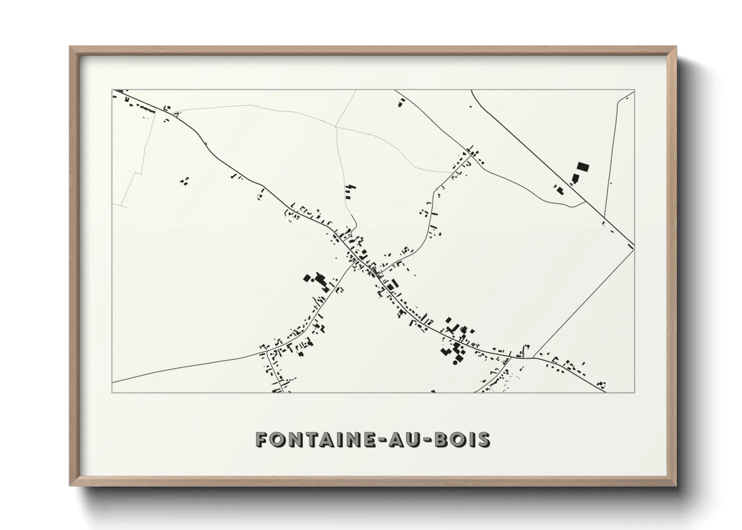 Une affiche de carte sur Fontaine-au-Bois