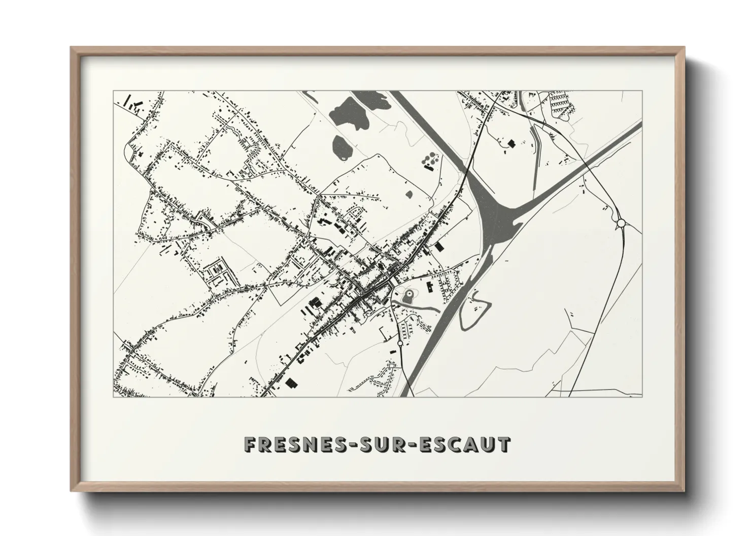 Une affiche de carte sur Fresnes-sur-Escaut