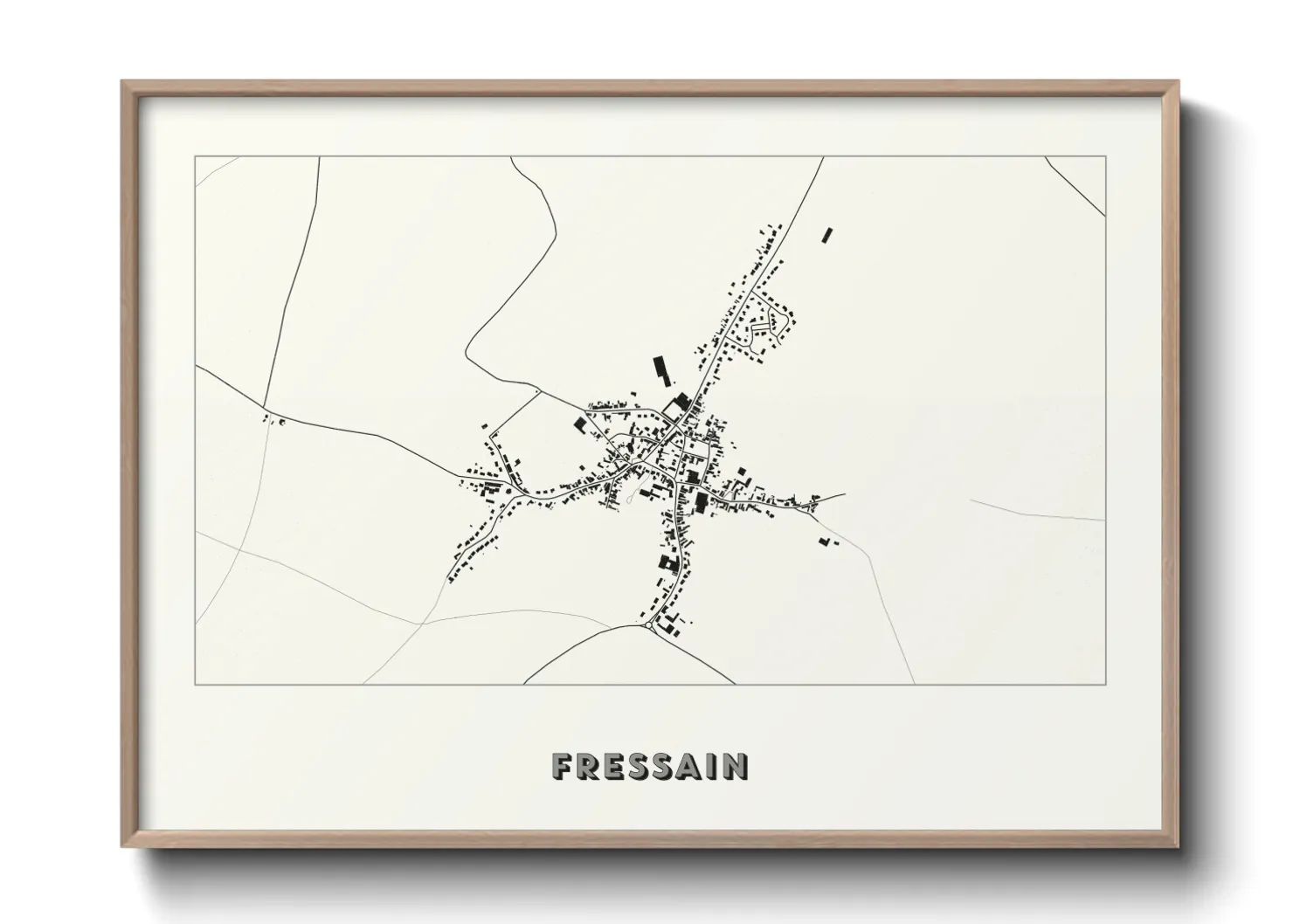 Une affiche de carte sur Fressain