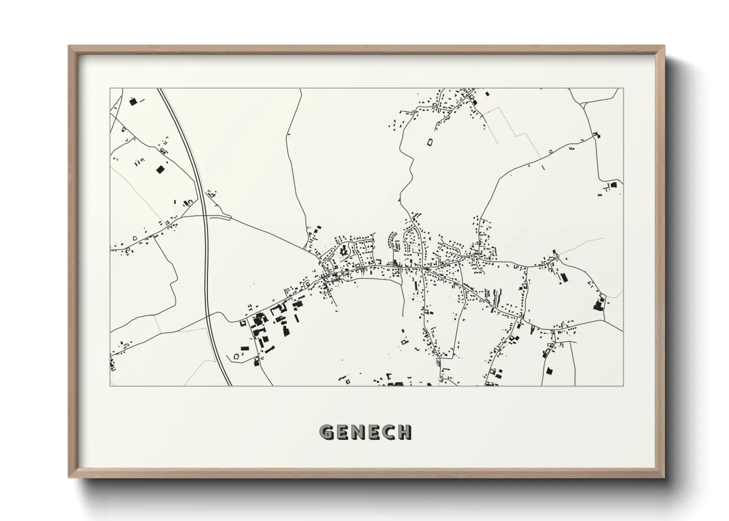 Une affiche de carte sur Genech