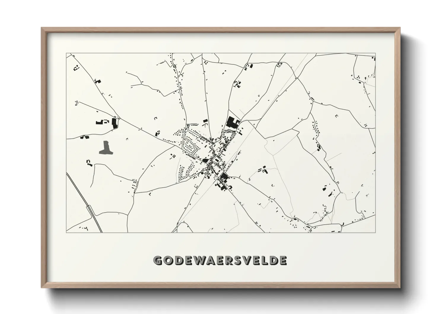 Une affiche de carte sur Godewaersvelde