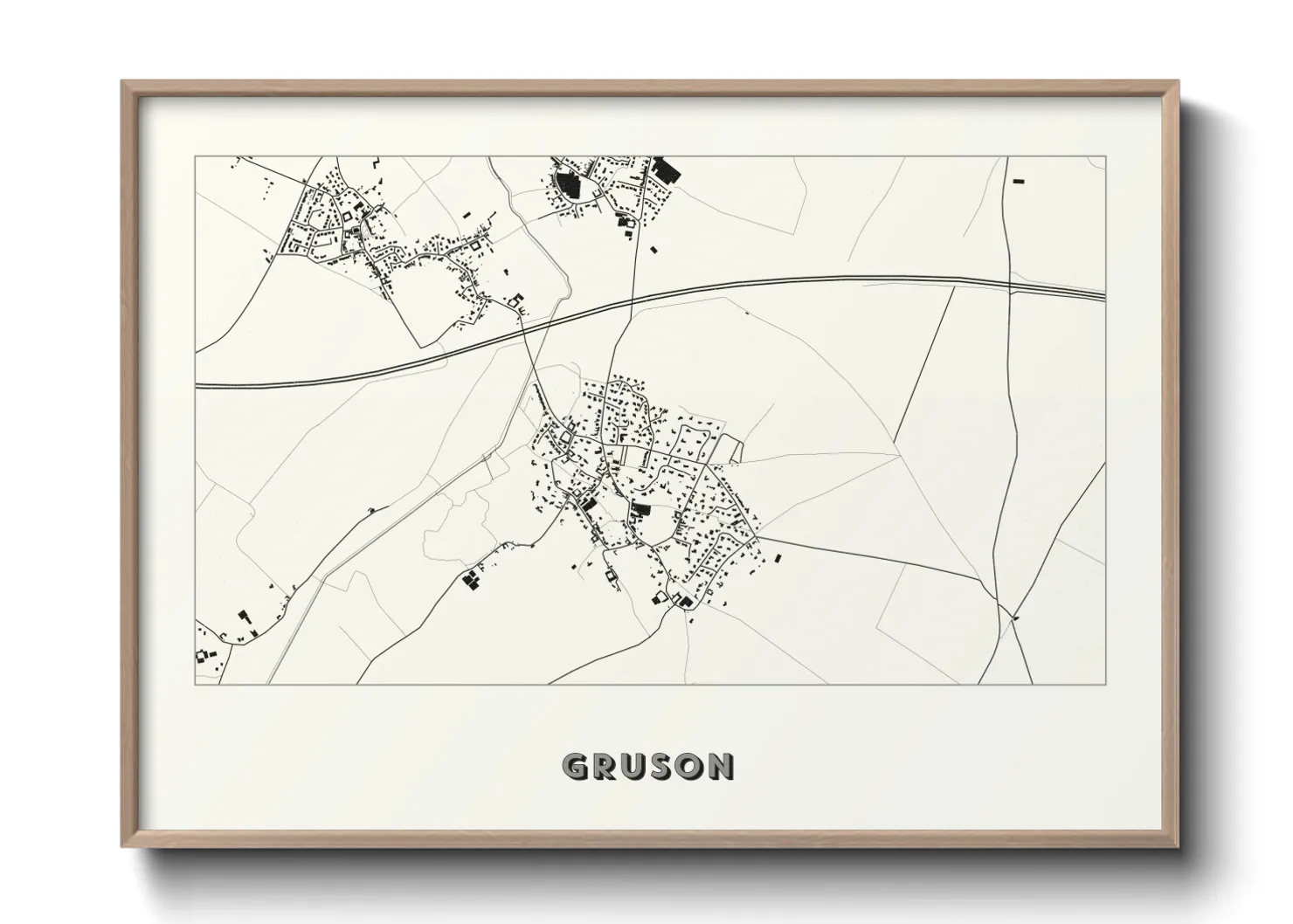 Une affiche de carte sur Gruson