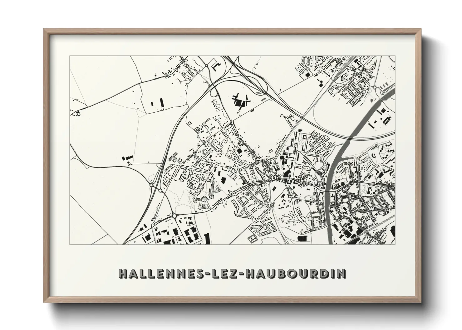 Une affiche de carte sur Hallennes-lez-Haubourdin