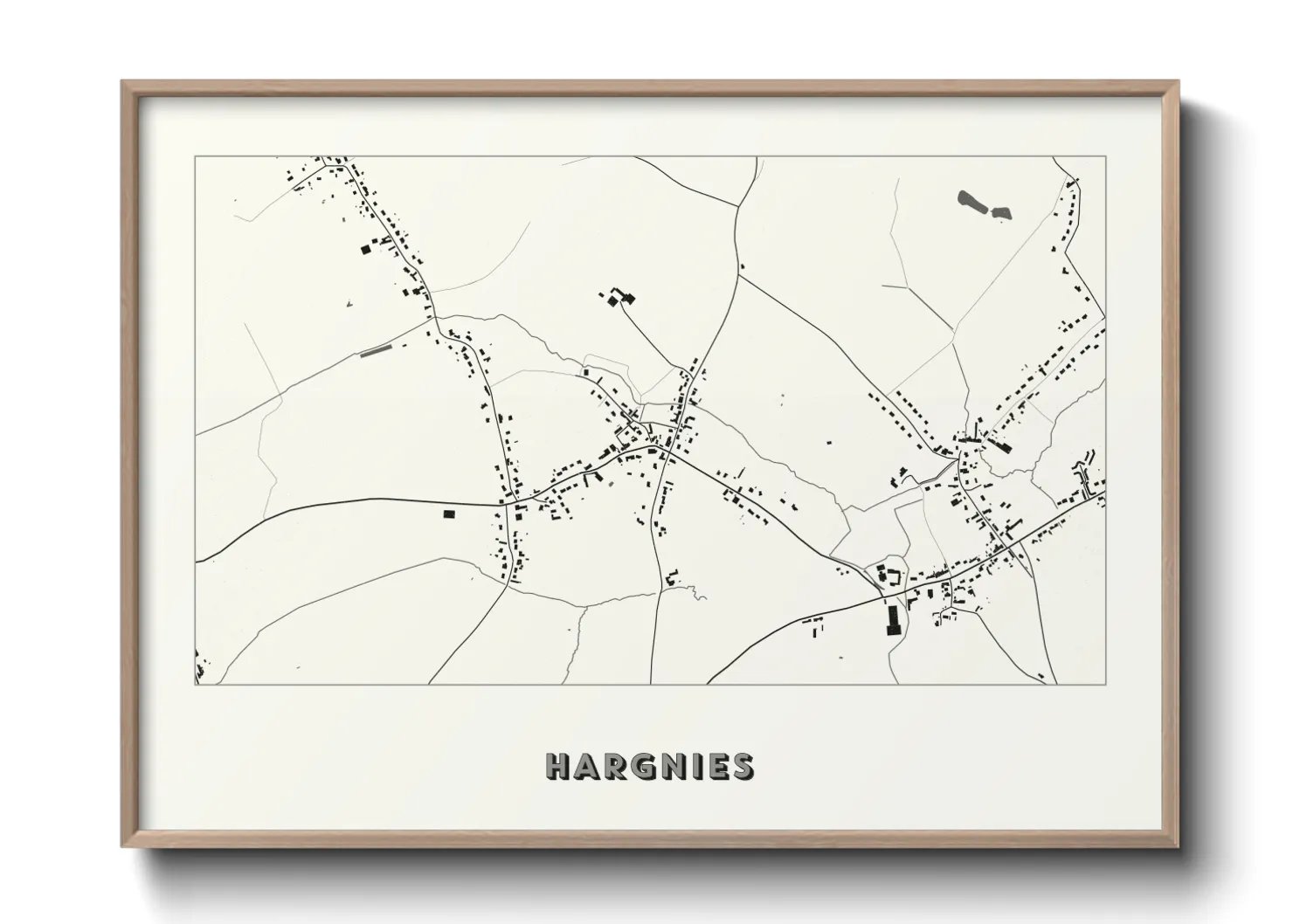 Une affiche de carte sur Hargnies