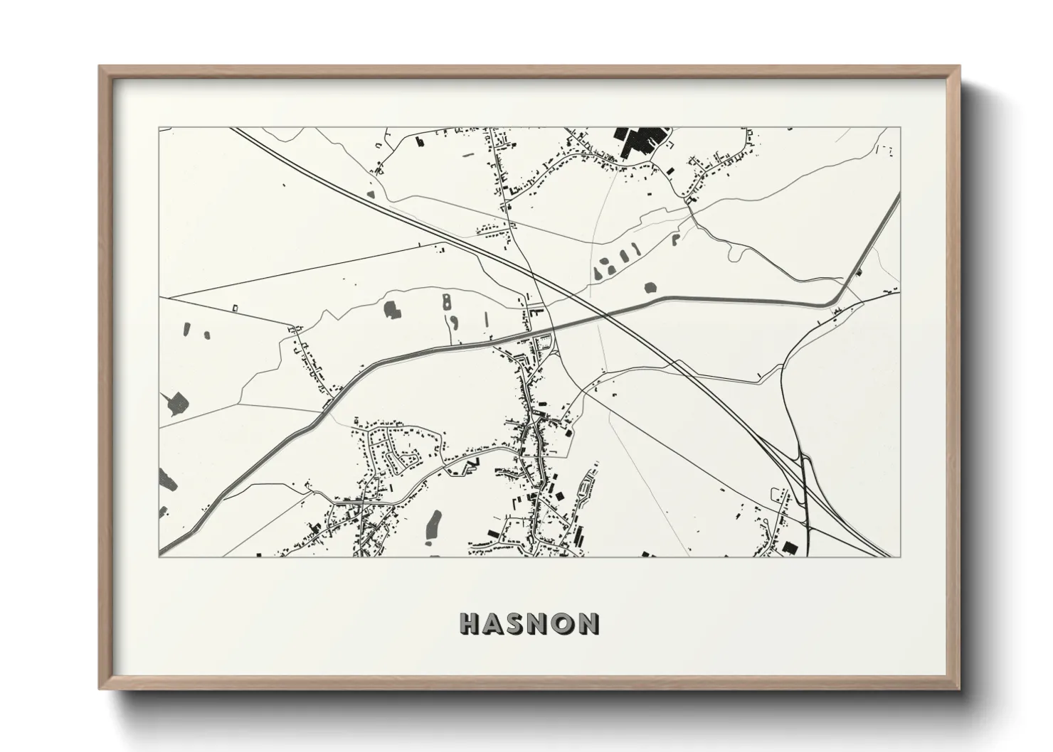 Une affiche de carte sur Hasnon