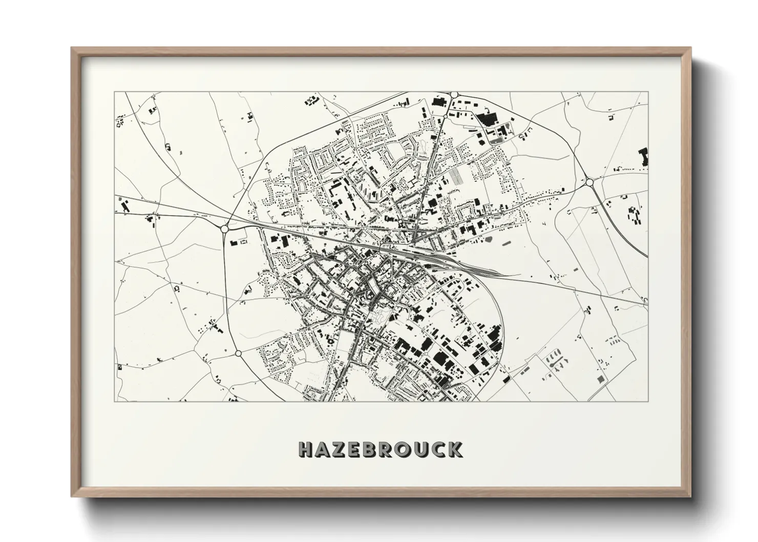 Une affiche de carte sur Hazebrouck