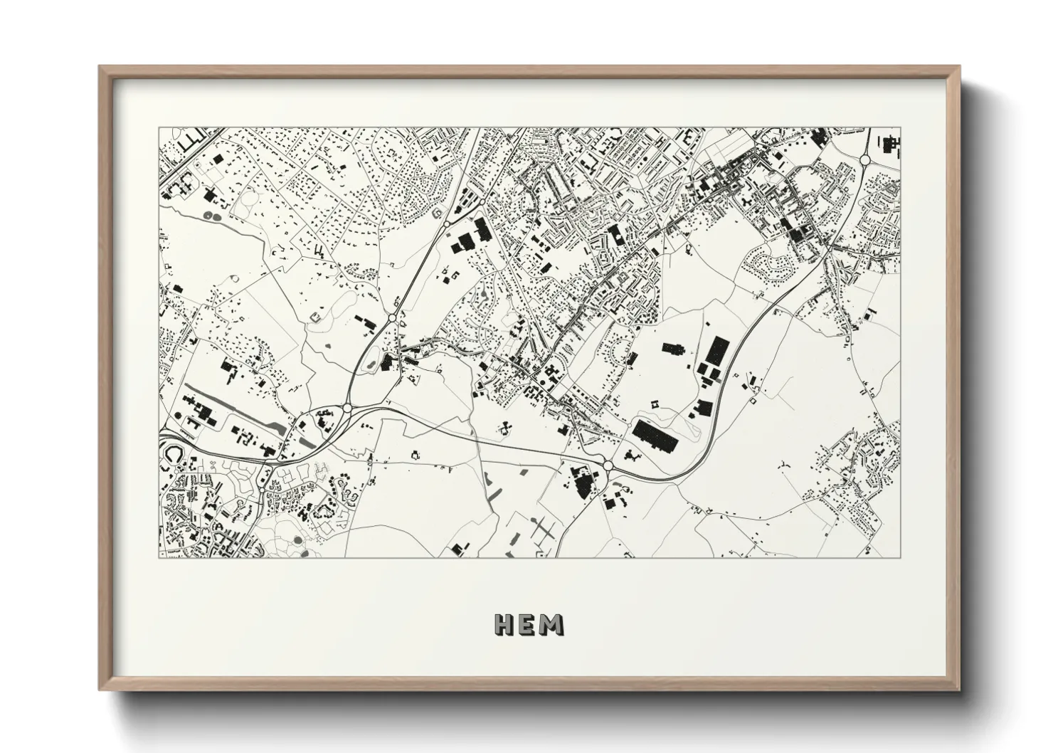 Une affiche de carte sur Hem