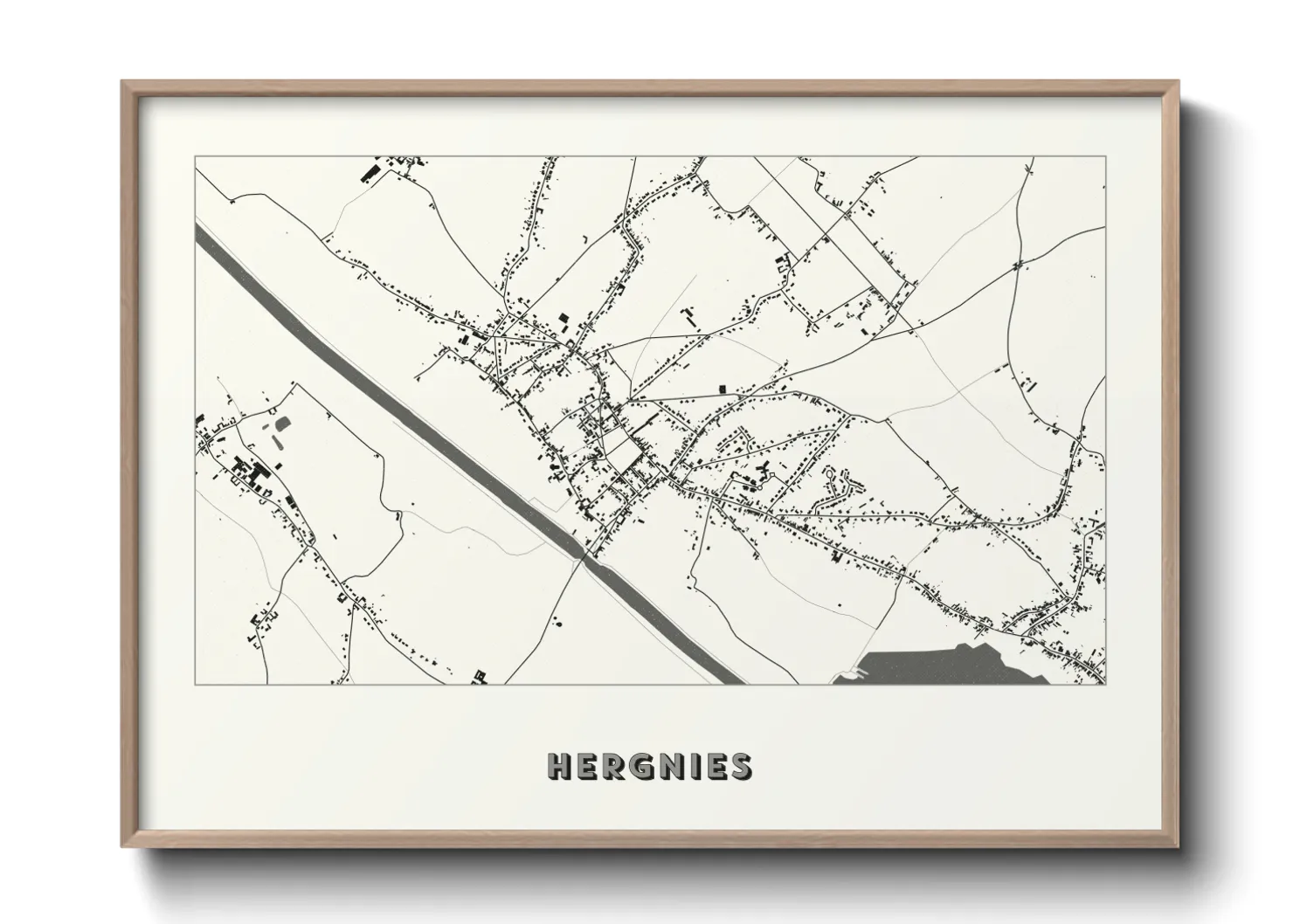 Une affiche de carte sur Hergnies