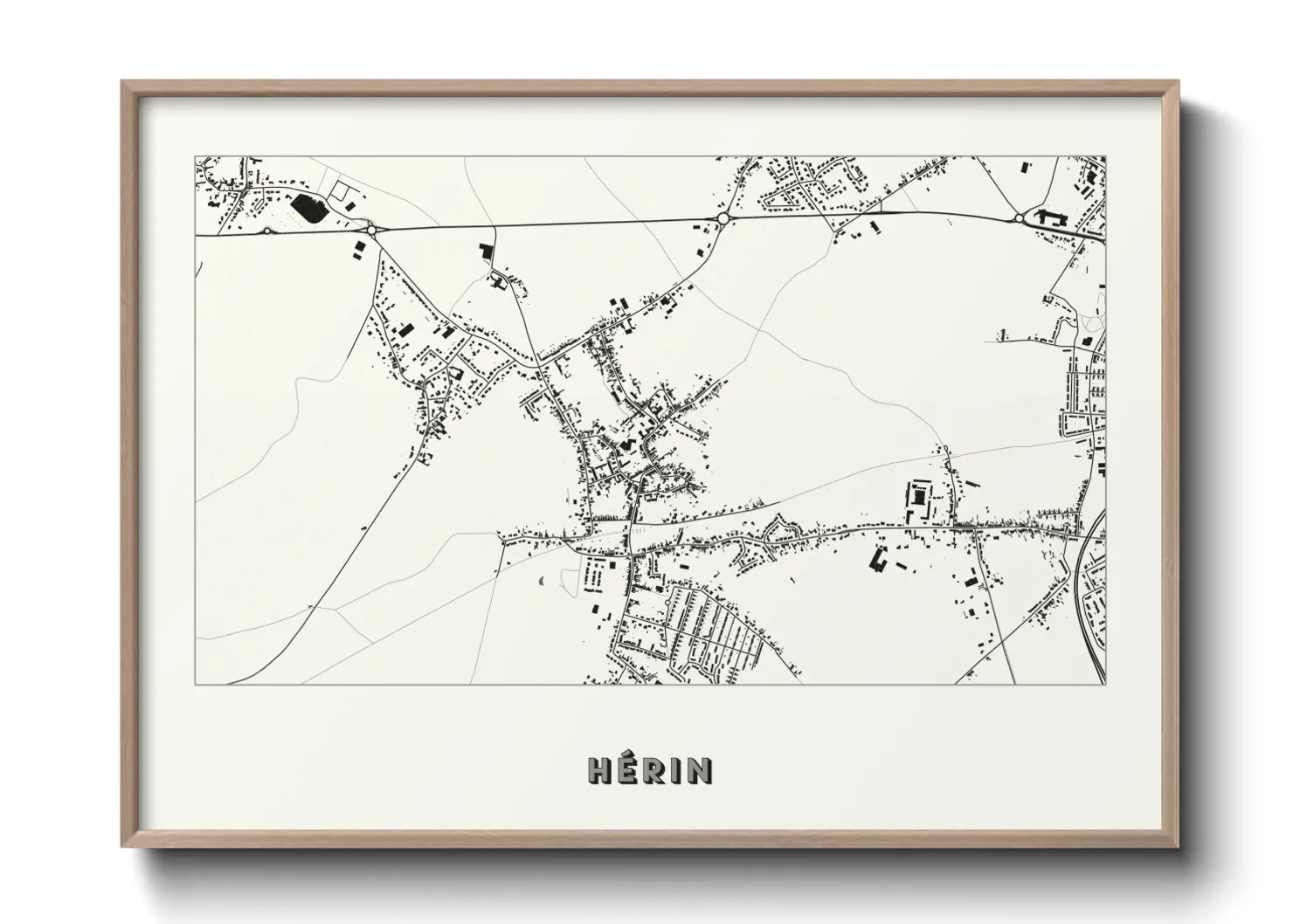 Une affiche de carte sur Hérin