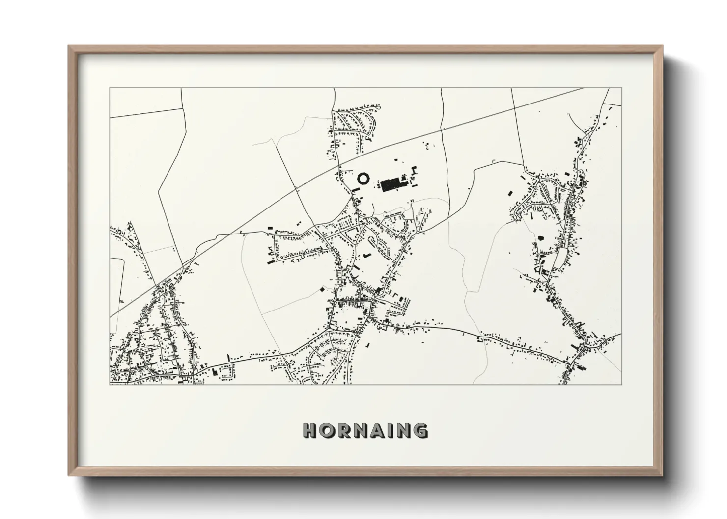 Une affiche de carte sur Hornaing