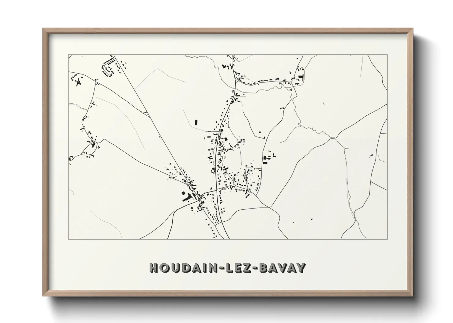 Une affiche de carte sur Houdain-lez-Bavay