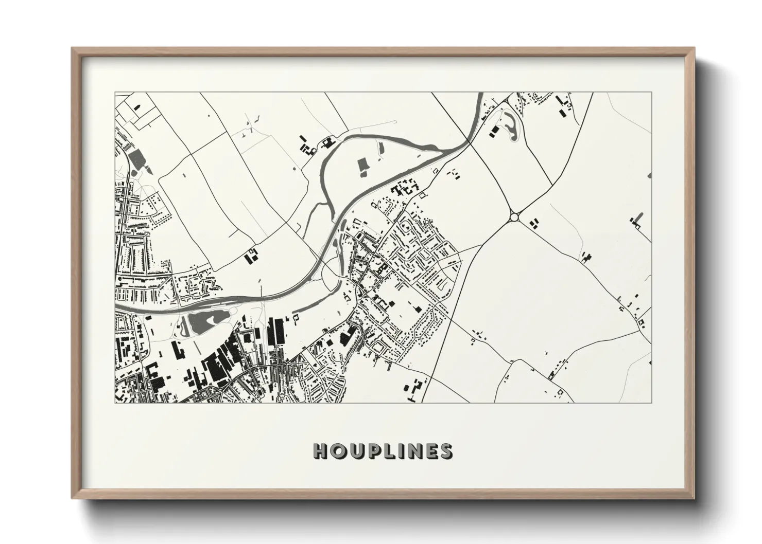 Une affiche de carte sur Houplines