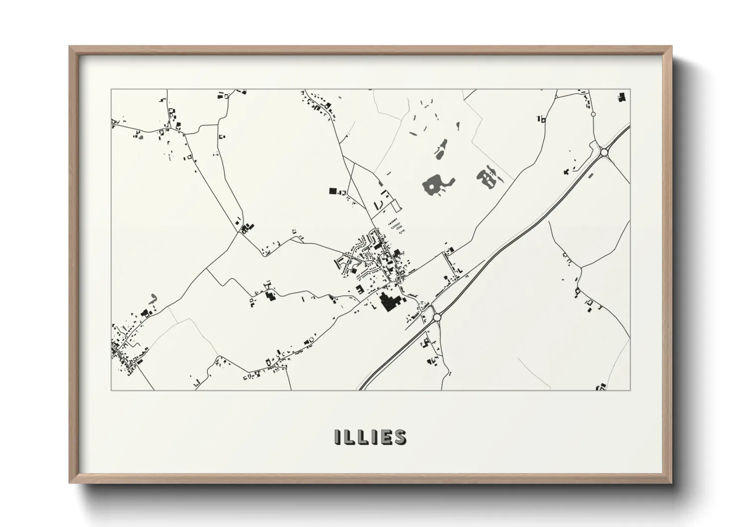 Une affiche de carte sur Illies