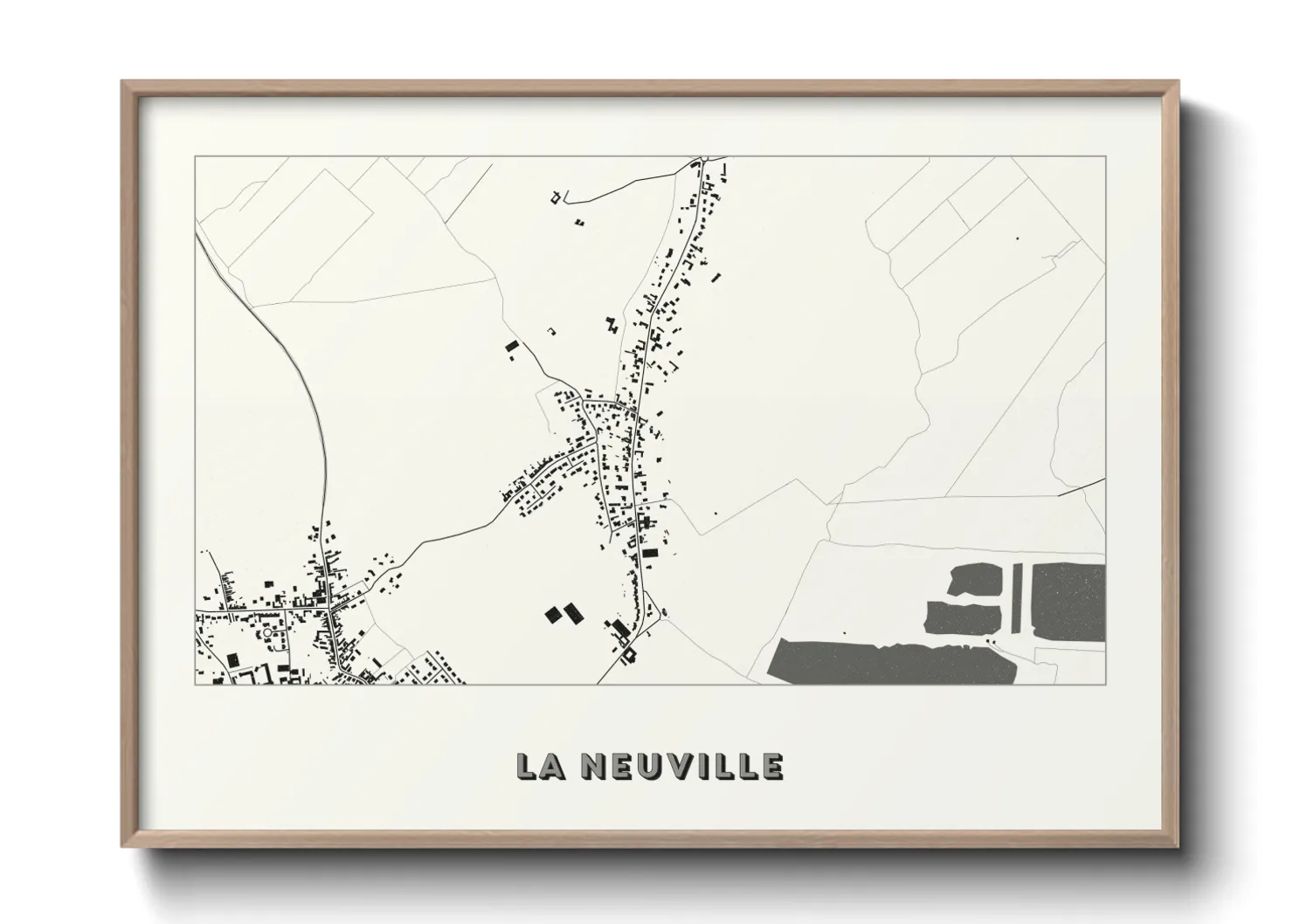 Une affiche de carte sur La Neuville