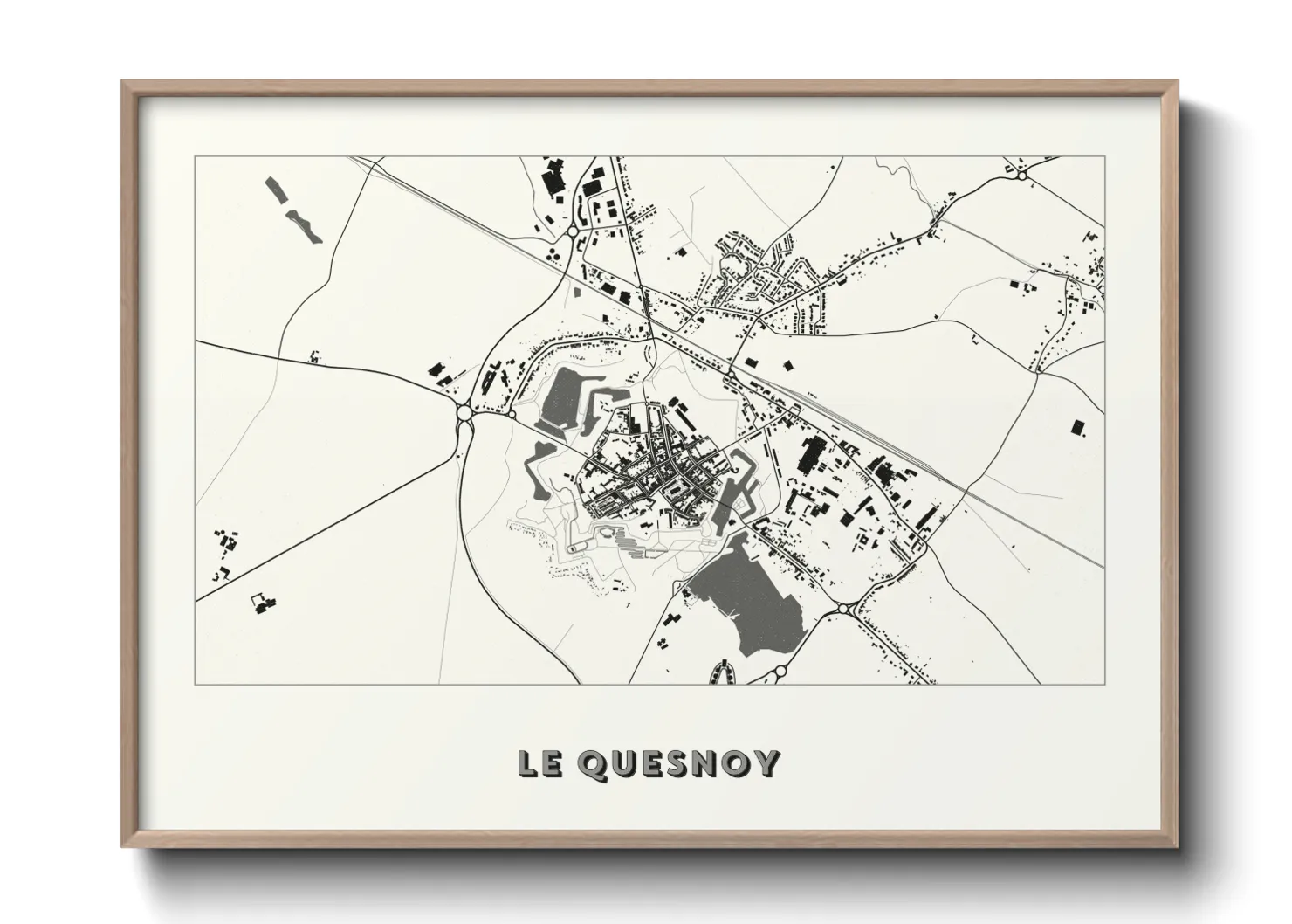 Une affiche de carte sur Le Quesnoy