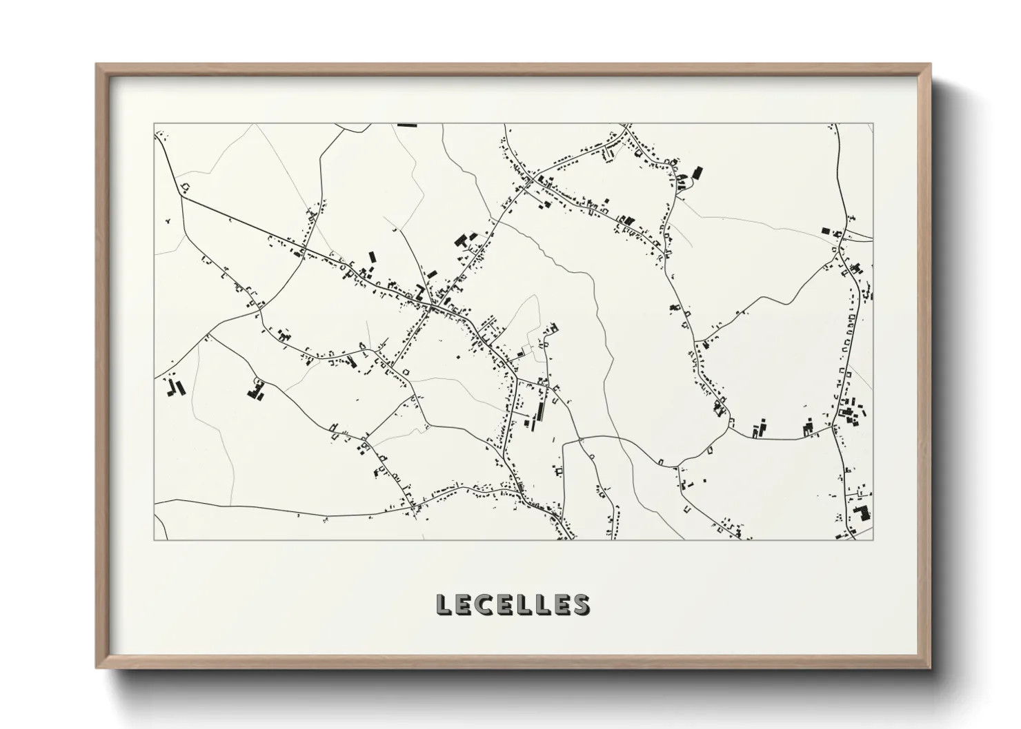 Une affiche de carte sur Lecelles