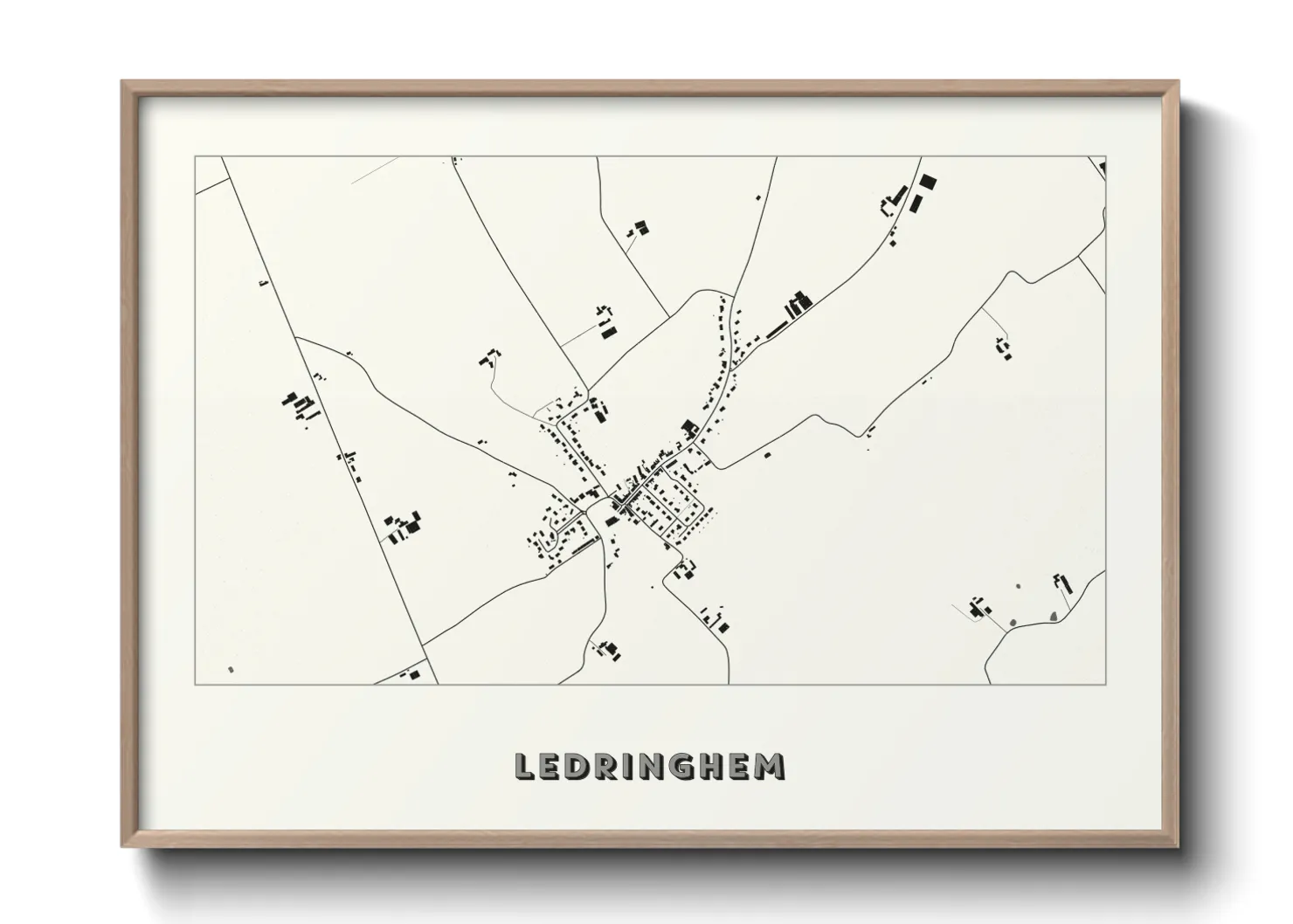 Une affiche de carte sur Ledringhem
