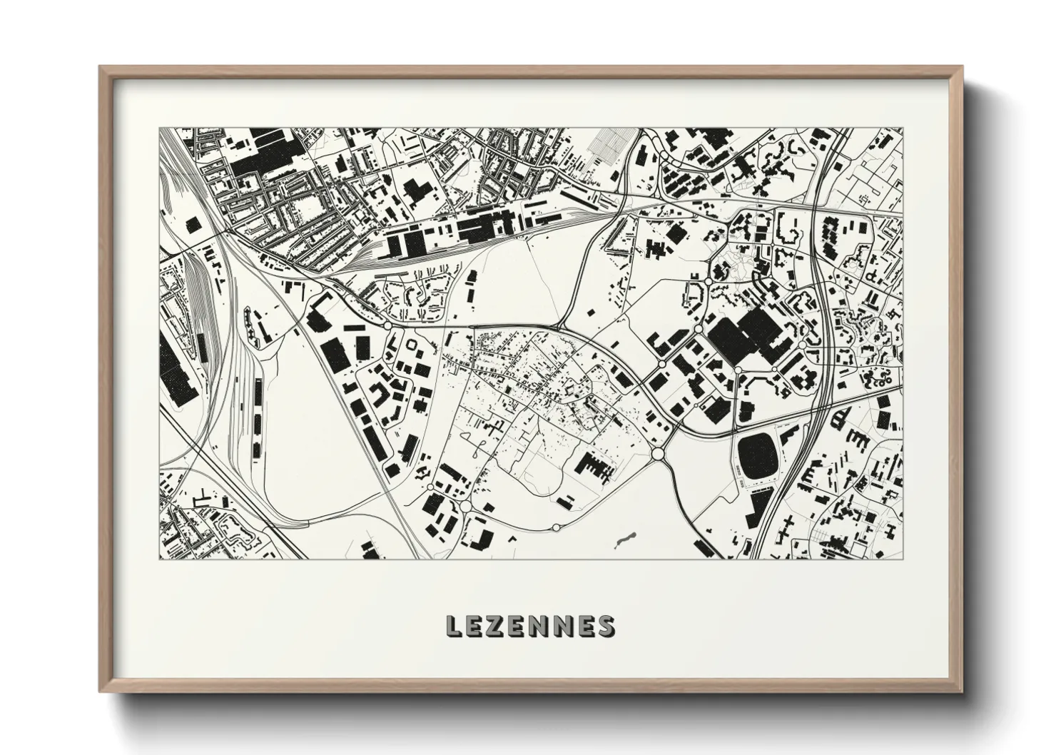 Une affiche de carte sur Lezennes