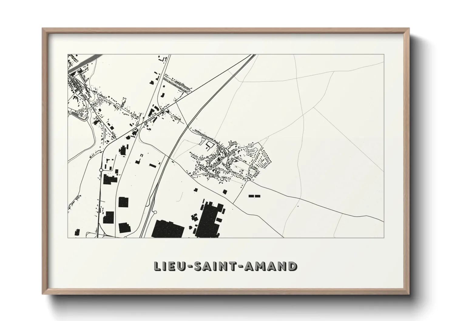Une affiche de carte sur Lieu-Saint-Amand