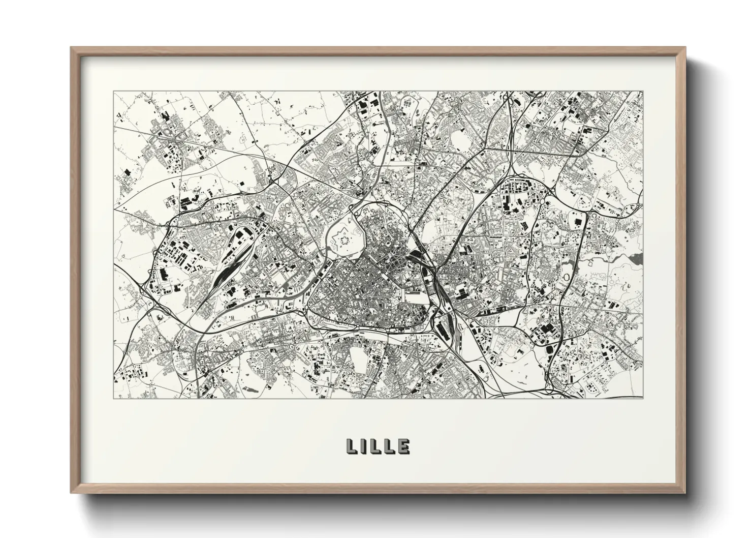 Une affiche de carte sur Lille