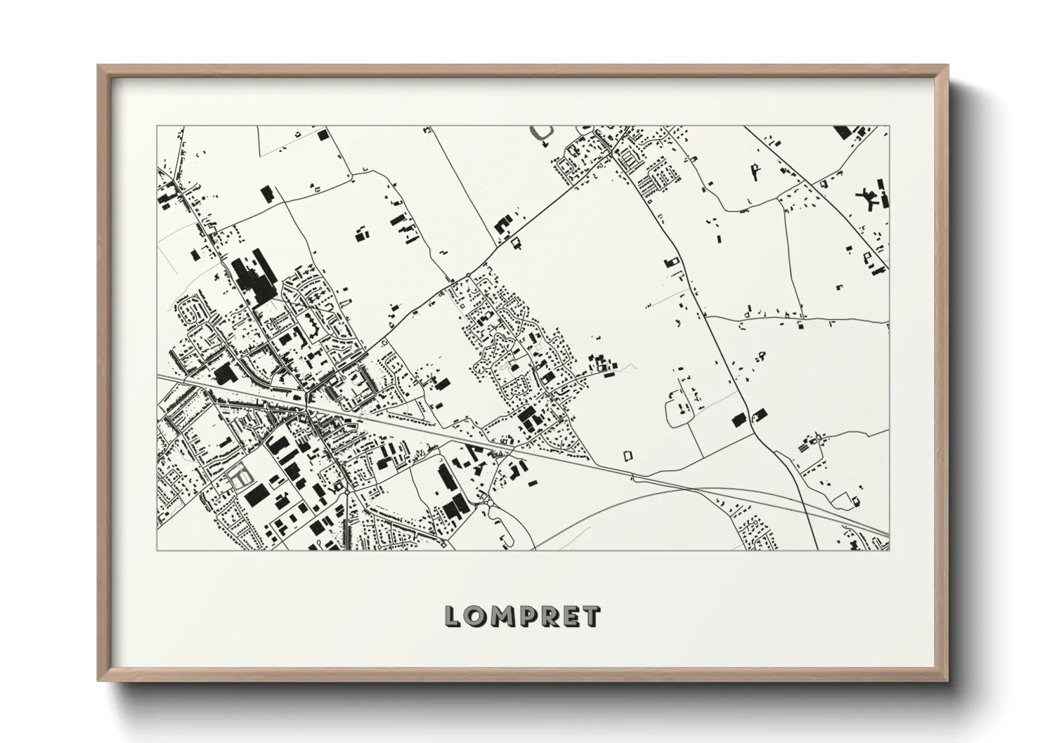 Une affiche de carte sur Lompret
