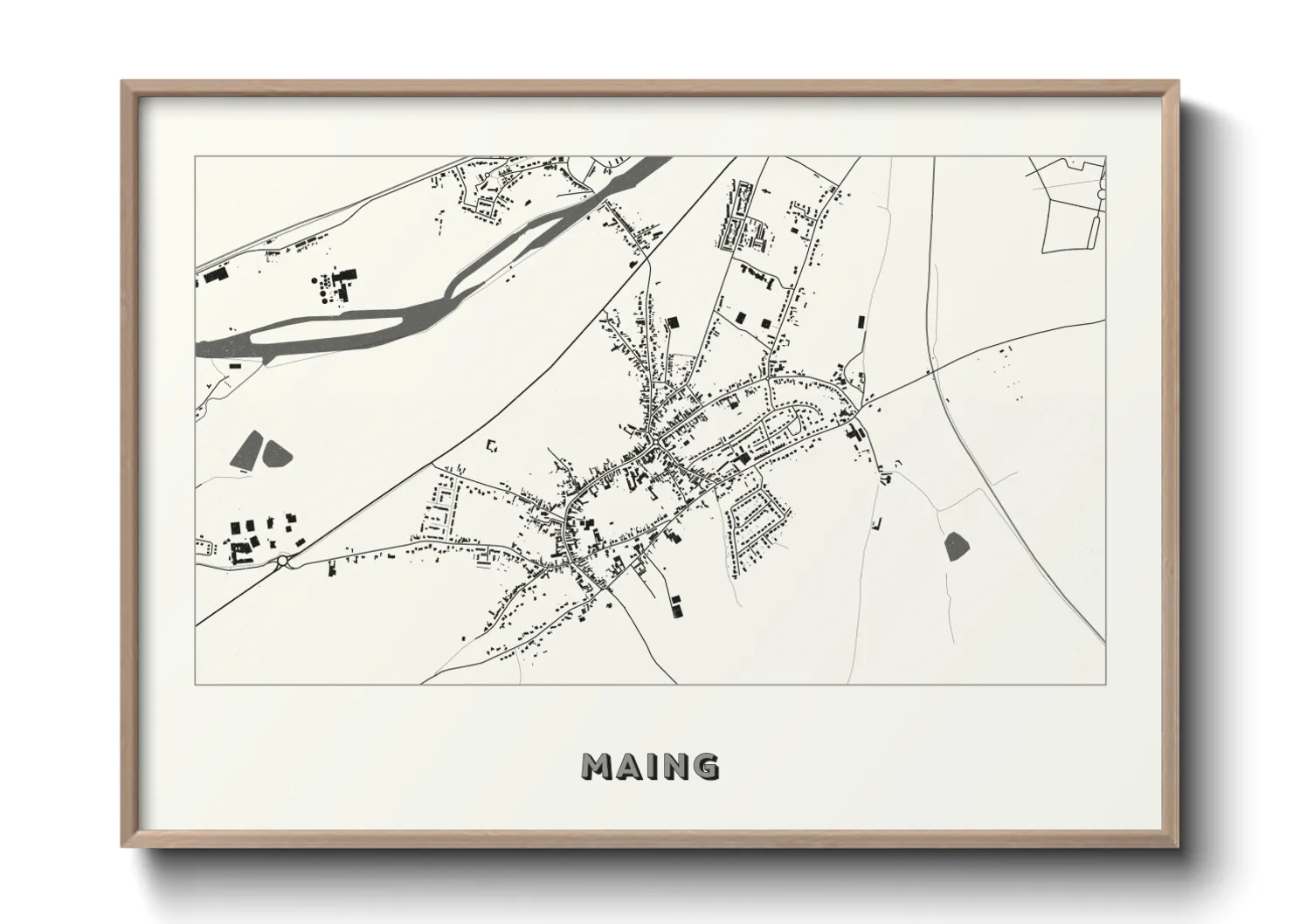 Une affiche de carte sur Maing