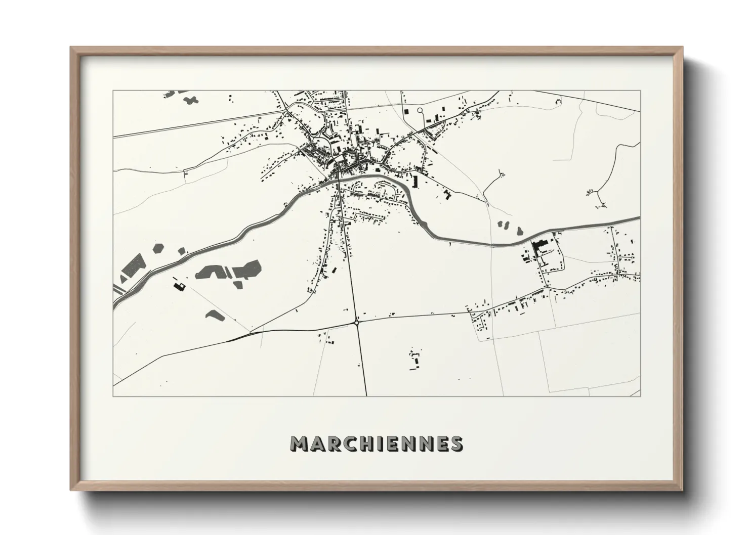 Une affiche de carte sur Marchiennes