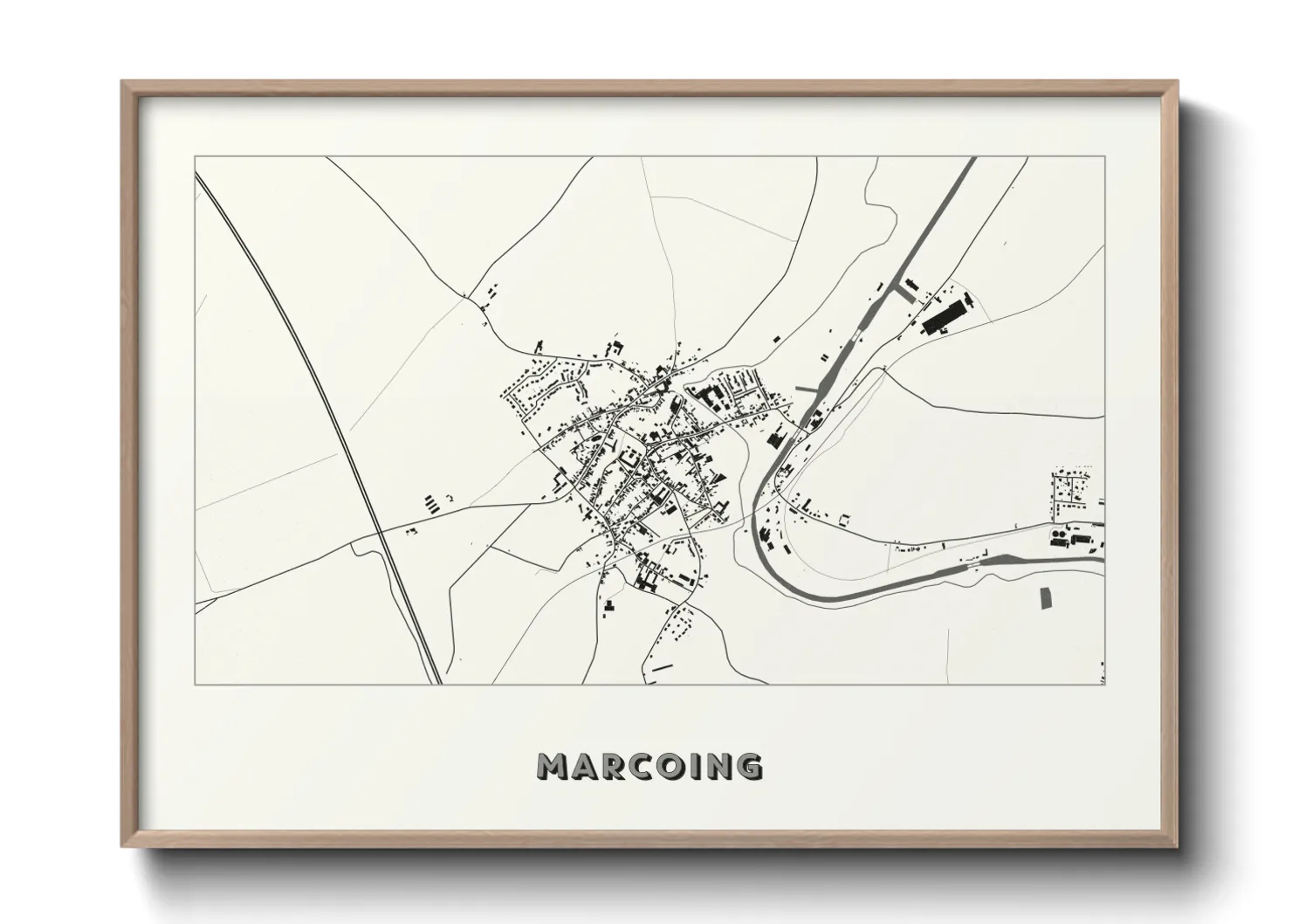 Une affiche de carte sur Marcoing