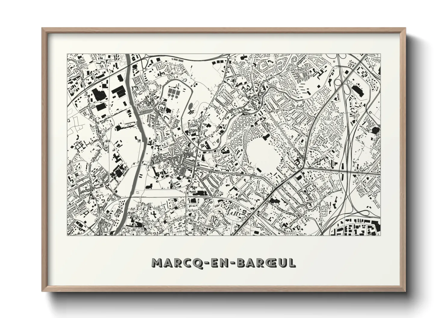 Une affiche de carte sur Marcq-en-Barœul