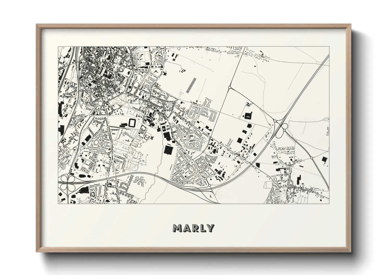 Une affiche de carte sur Marly