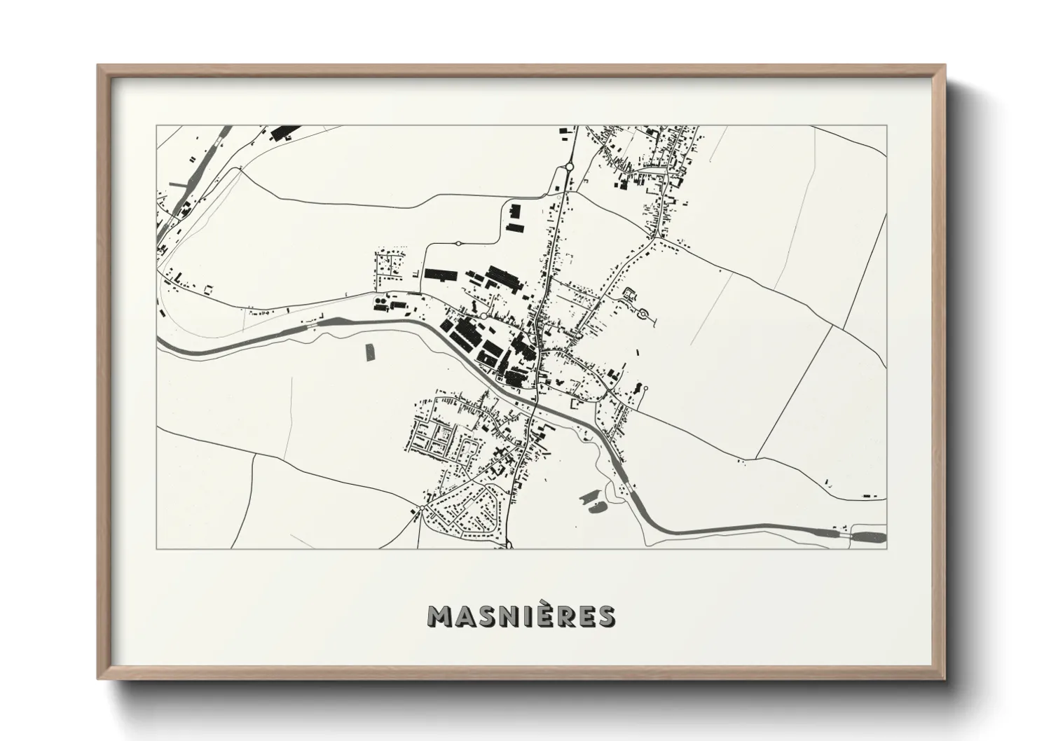 Une affiche de carte sur Masnières