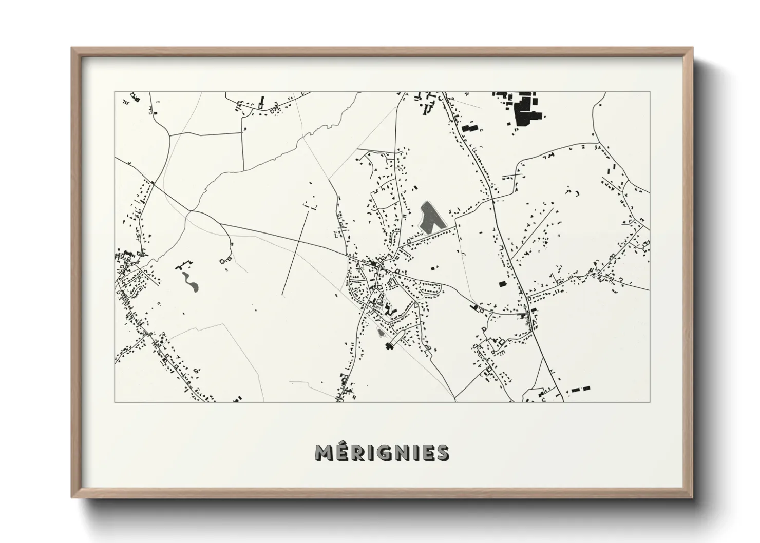 Une affiche de carte sur Mérignies