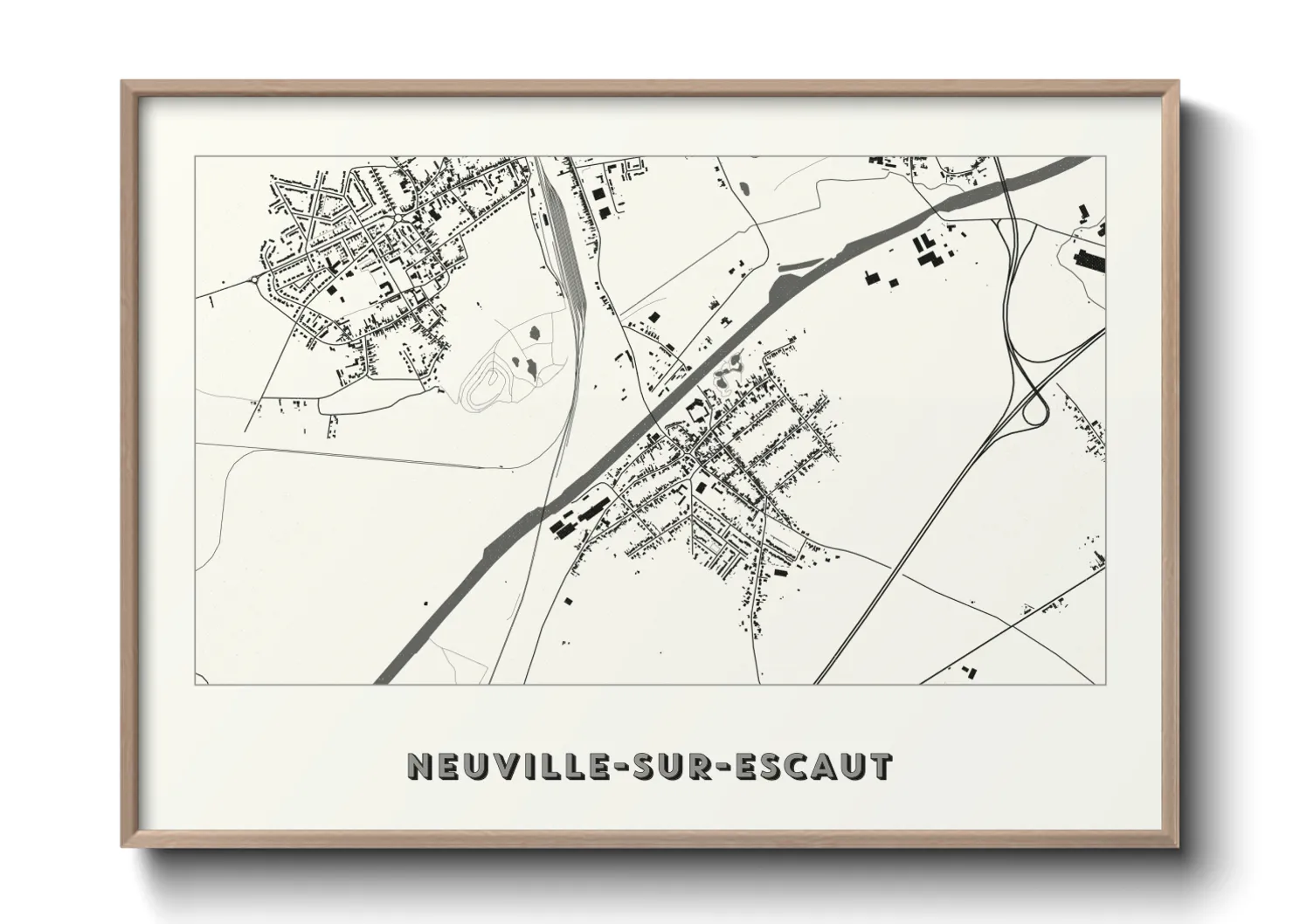 Une affiche de carte sur Neuville-sur-Escaut