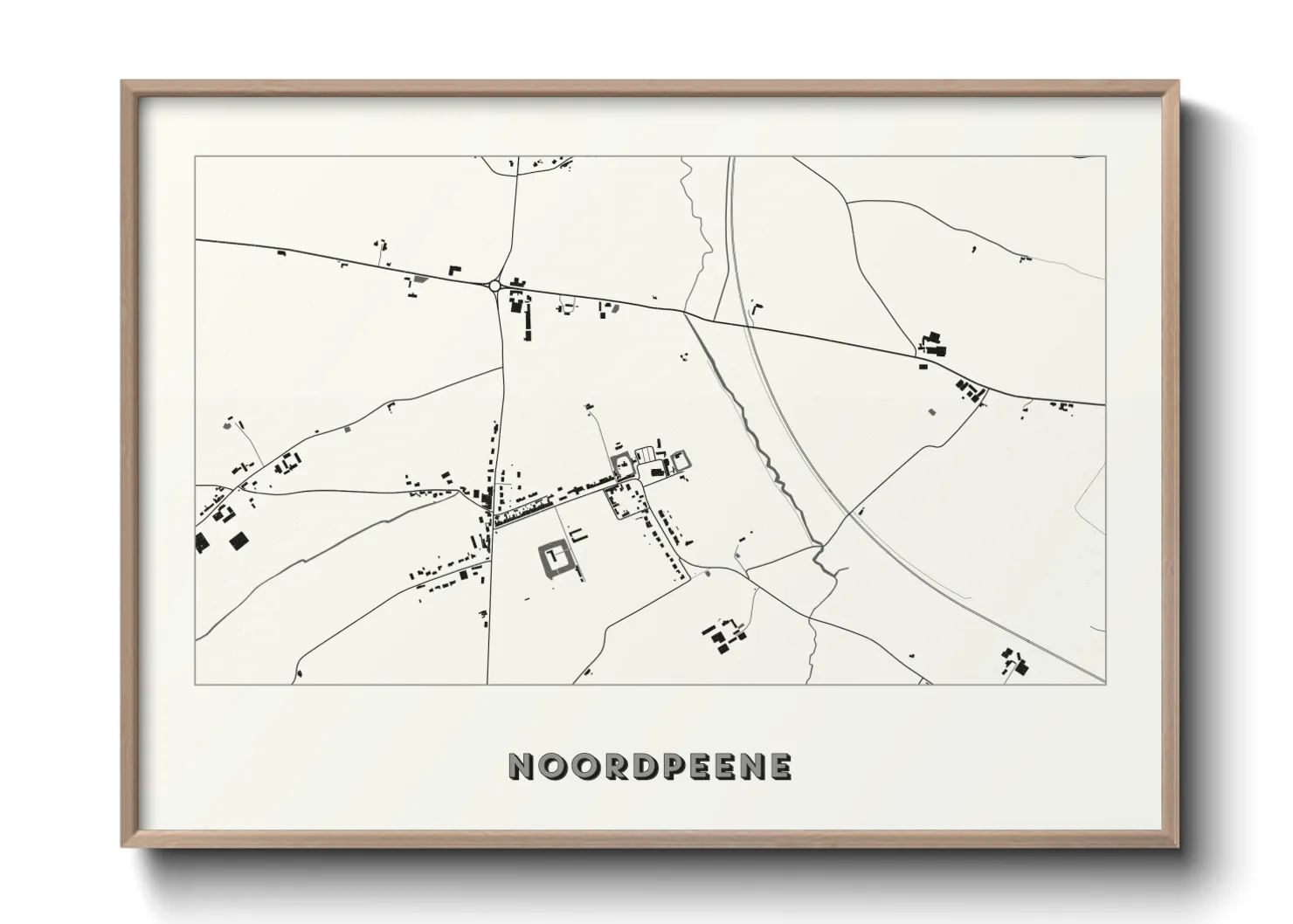 Une affiche de carte sur Noordpeene