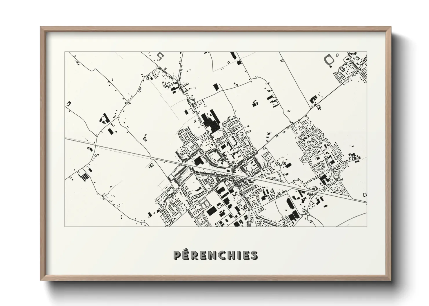 Une affiche de carte sur Pérenchies