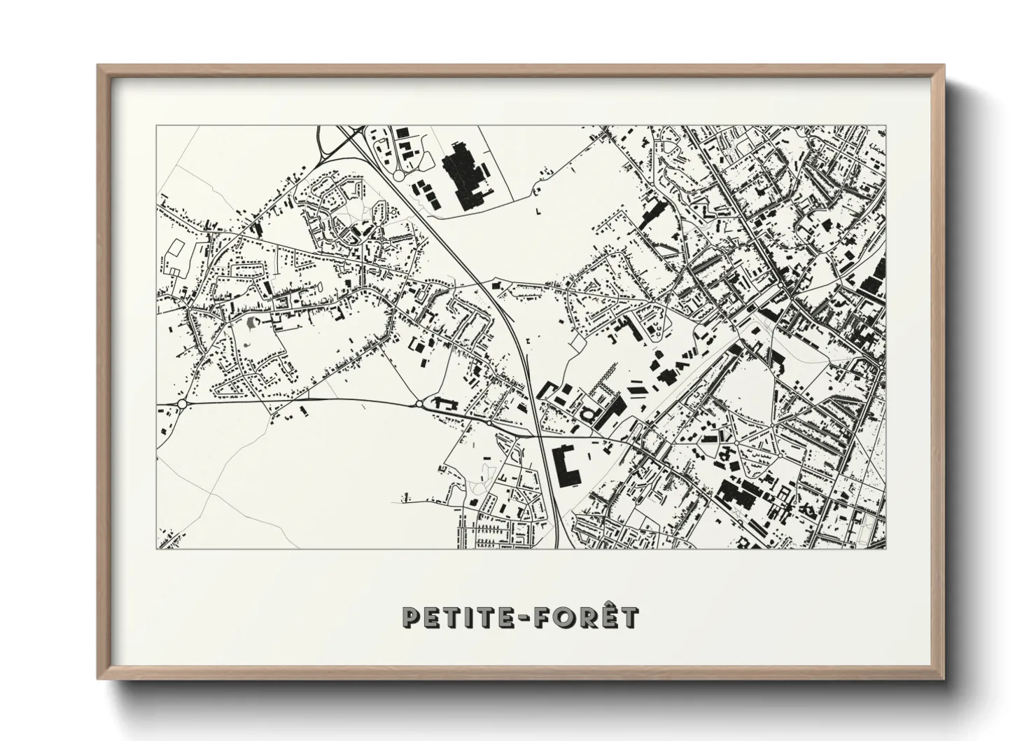 Une affiche de carte sur Petite-Forêt