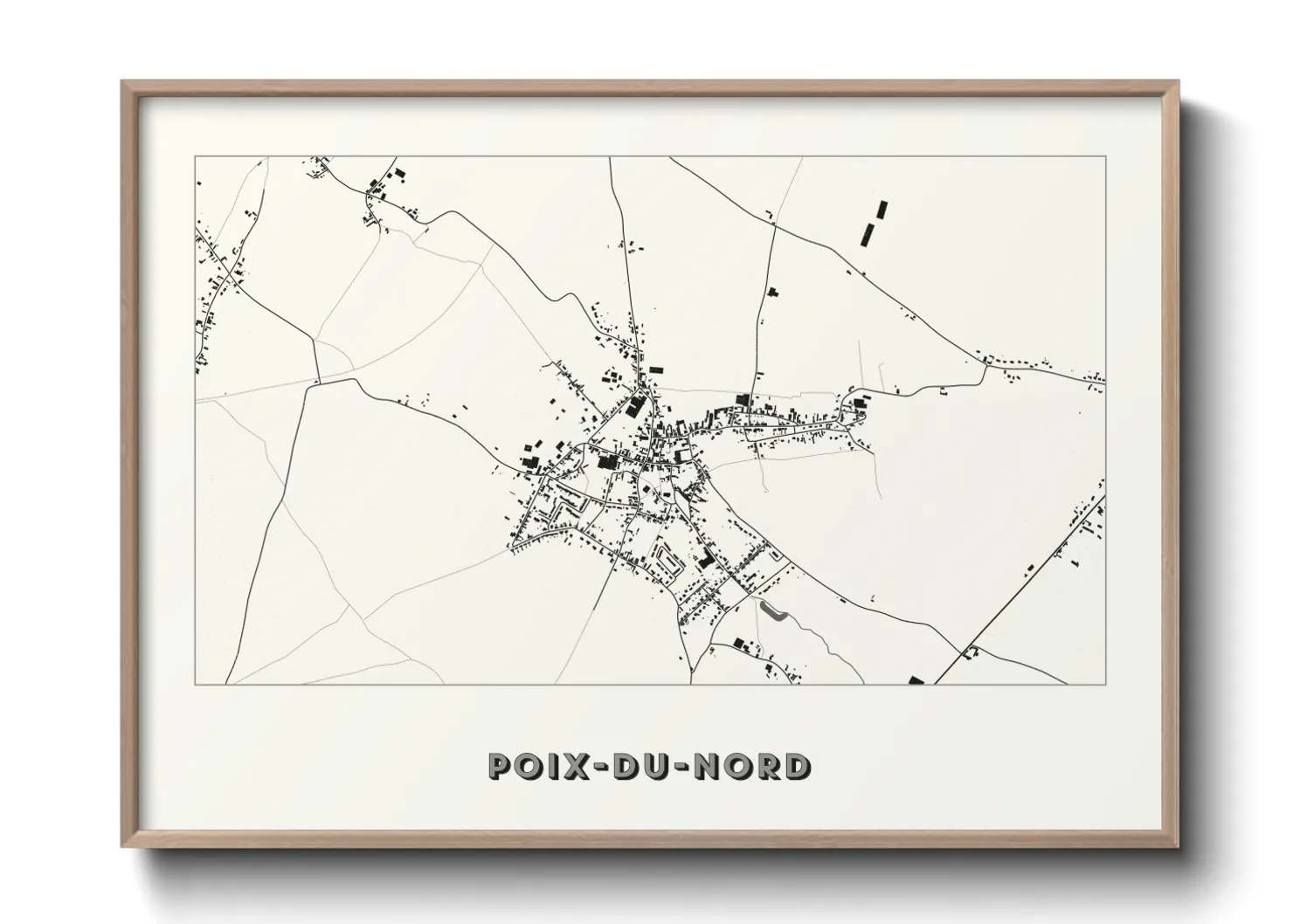 Une affiche de carte sur Poix-du-Nord