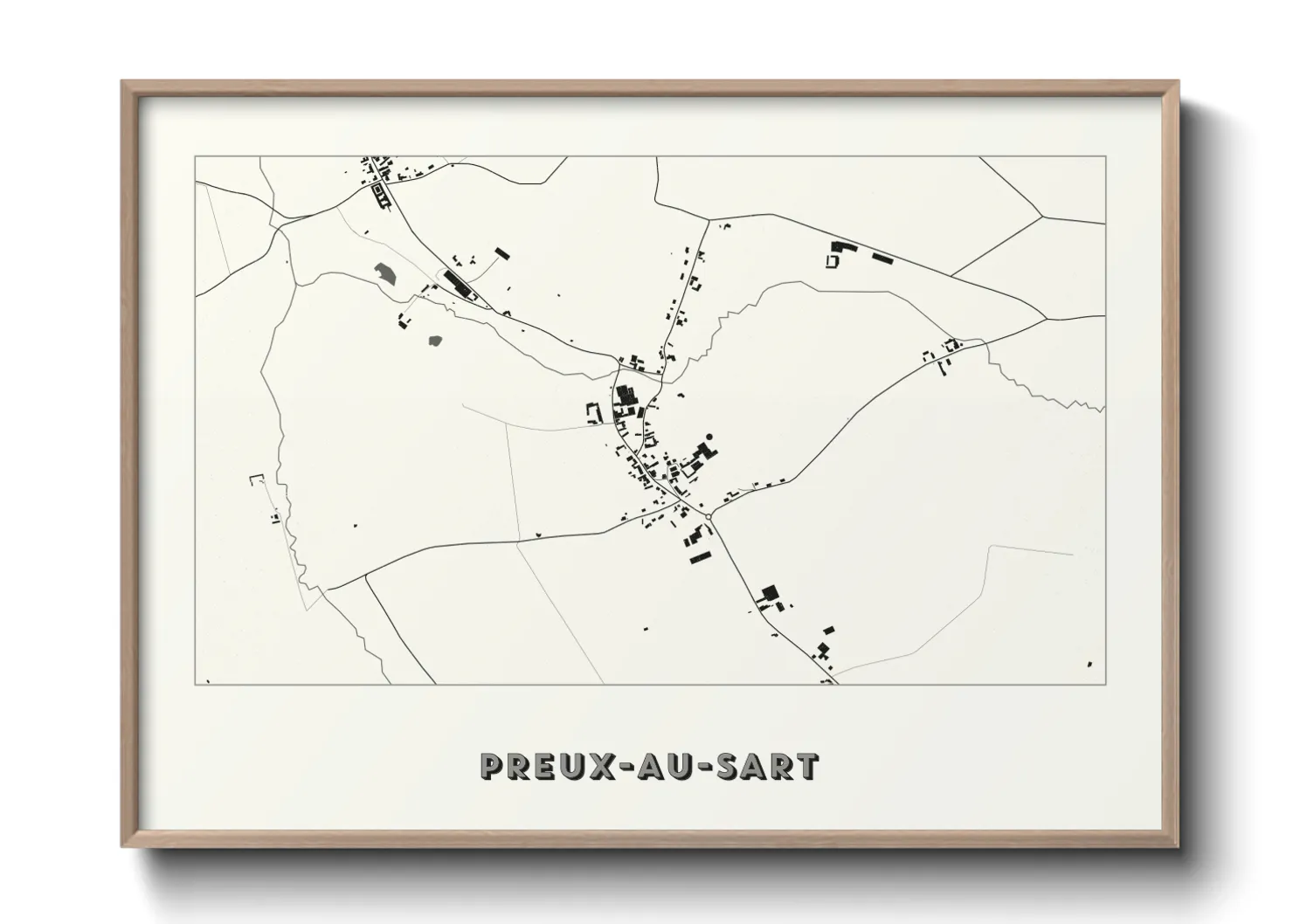 Une affiche de carte sur Preux-au-Sart