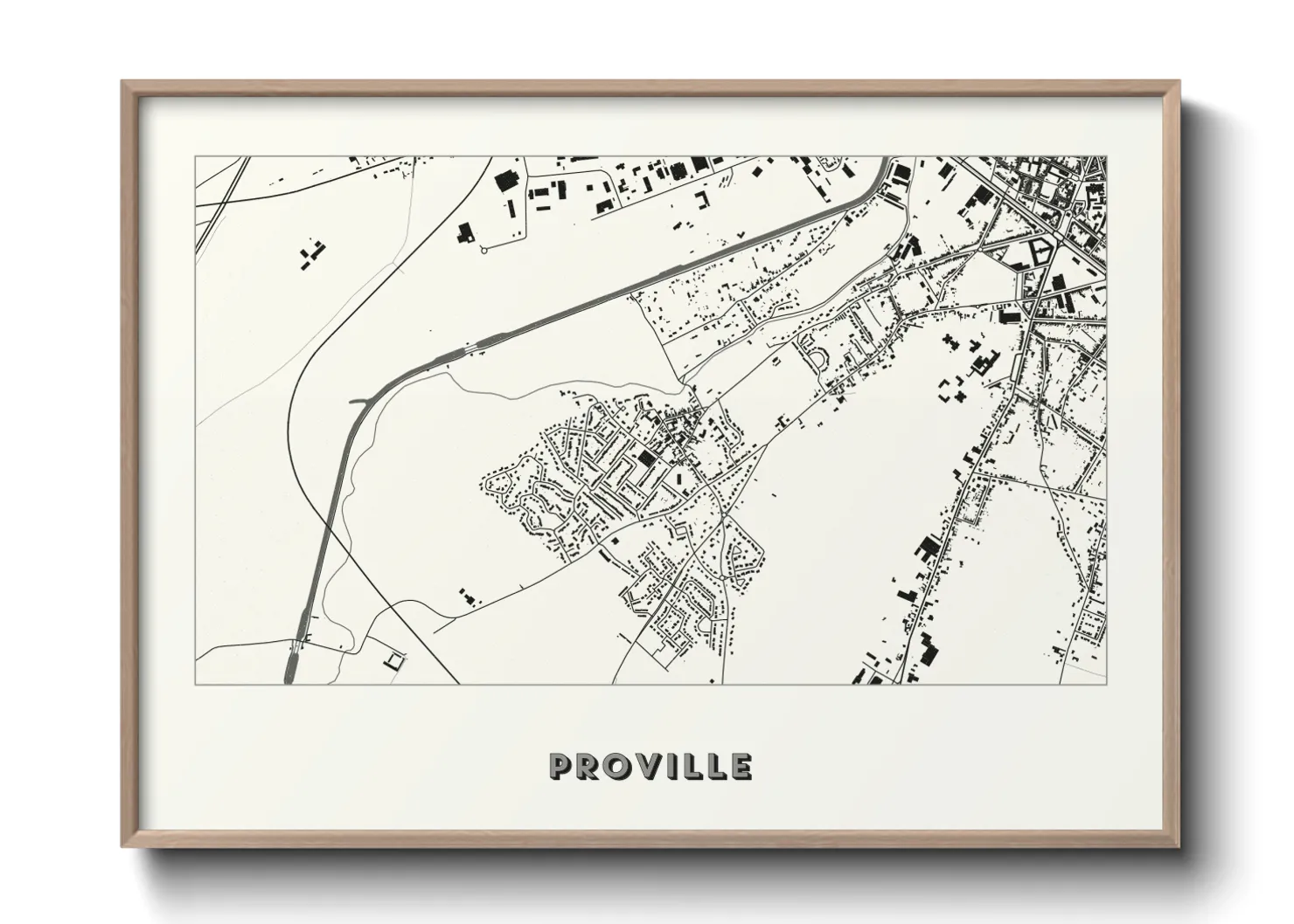 Une affiche de carte sur Proville