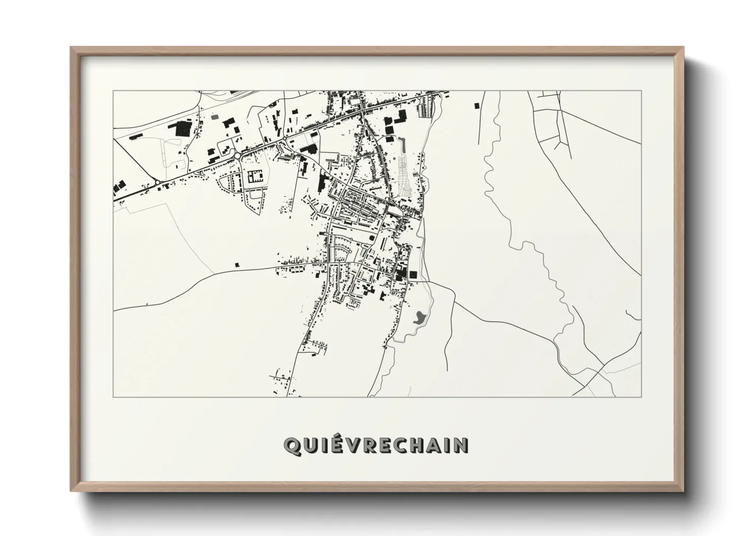 Une affiche de carte sur Quiévrechain