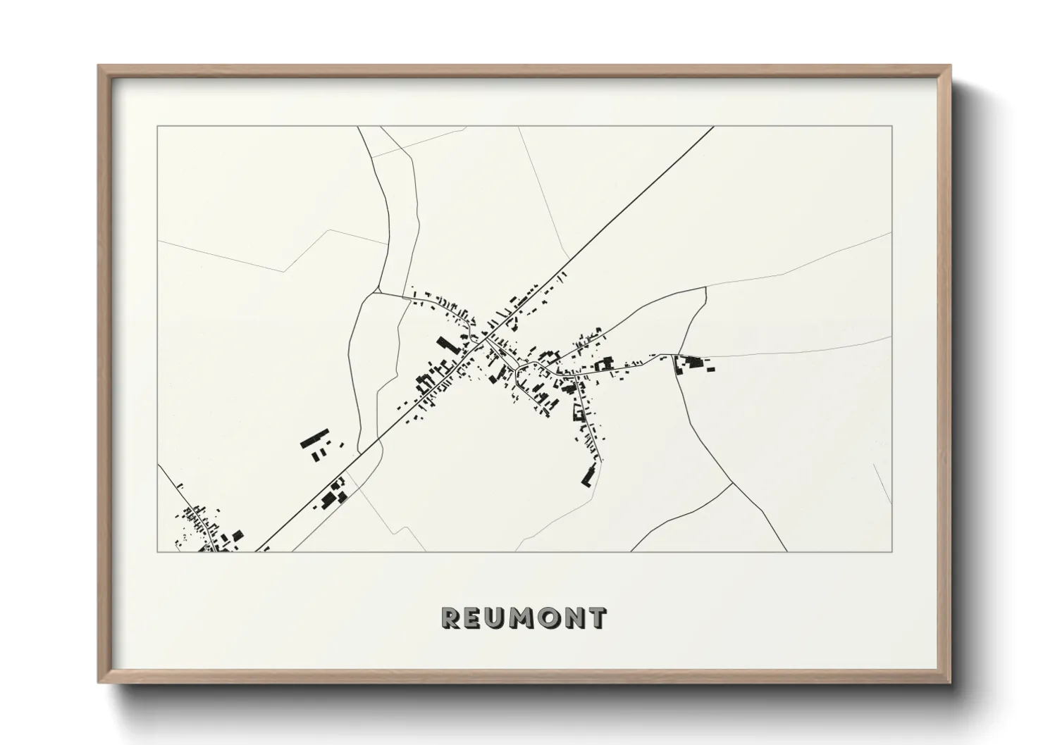 Une affiche de carte sur Reumont