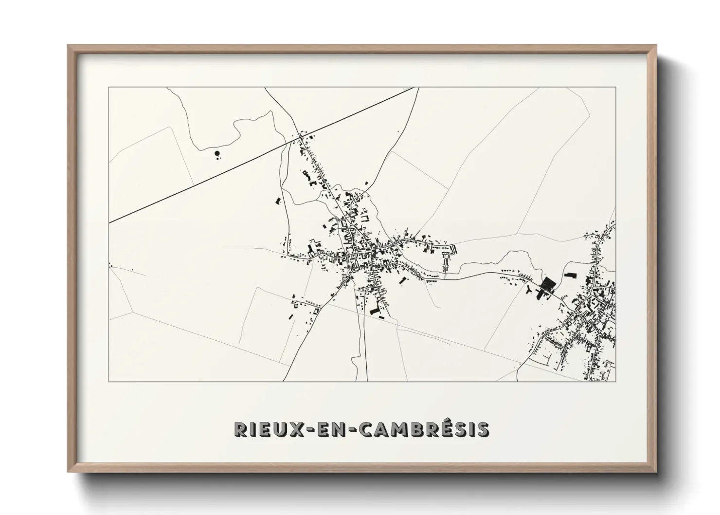 Une affiche de carte sur Rieux-en-Cambrésis