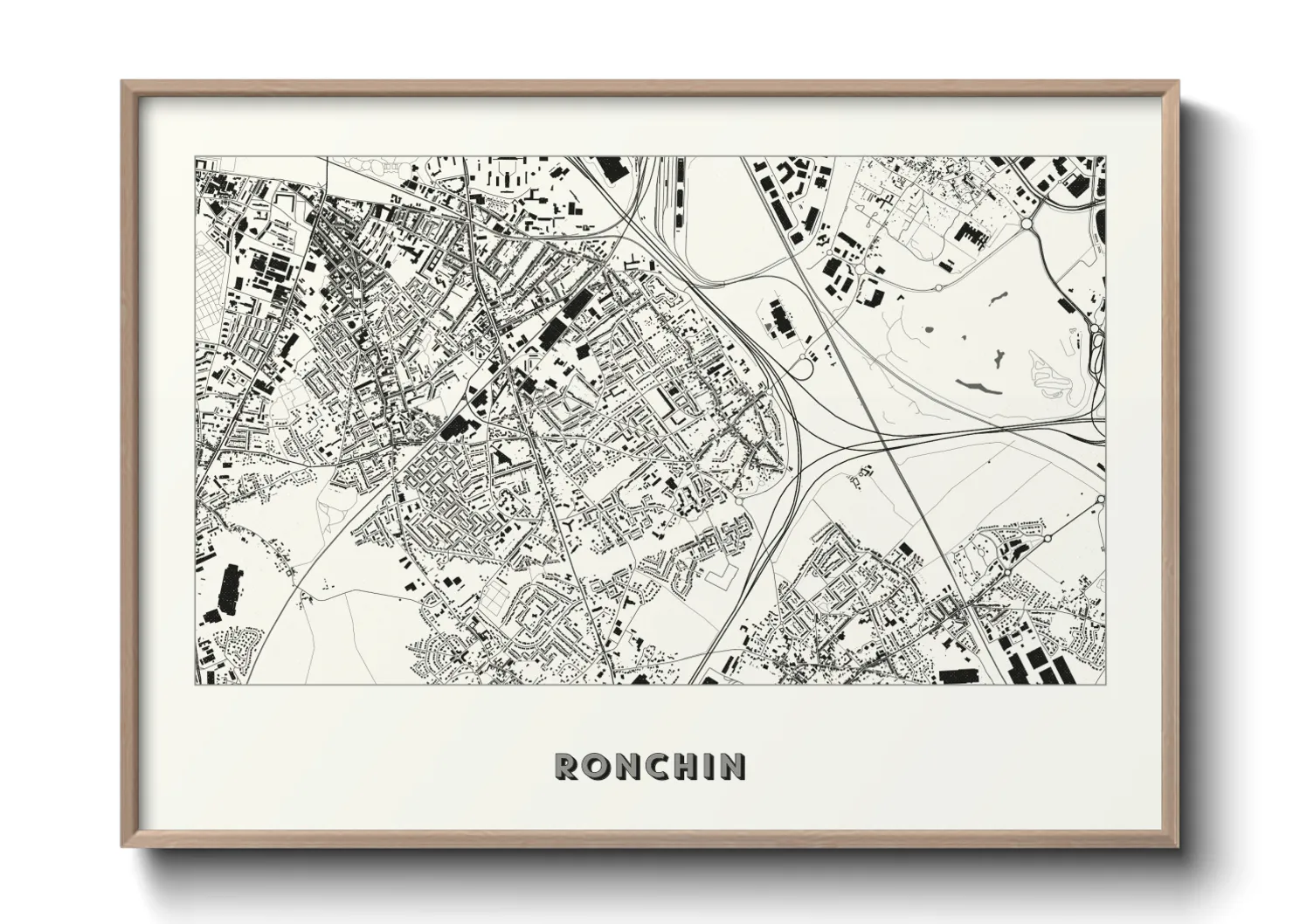 Une affiche de carte sur Ronchin