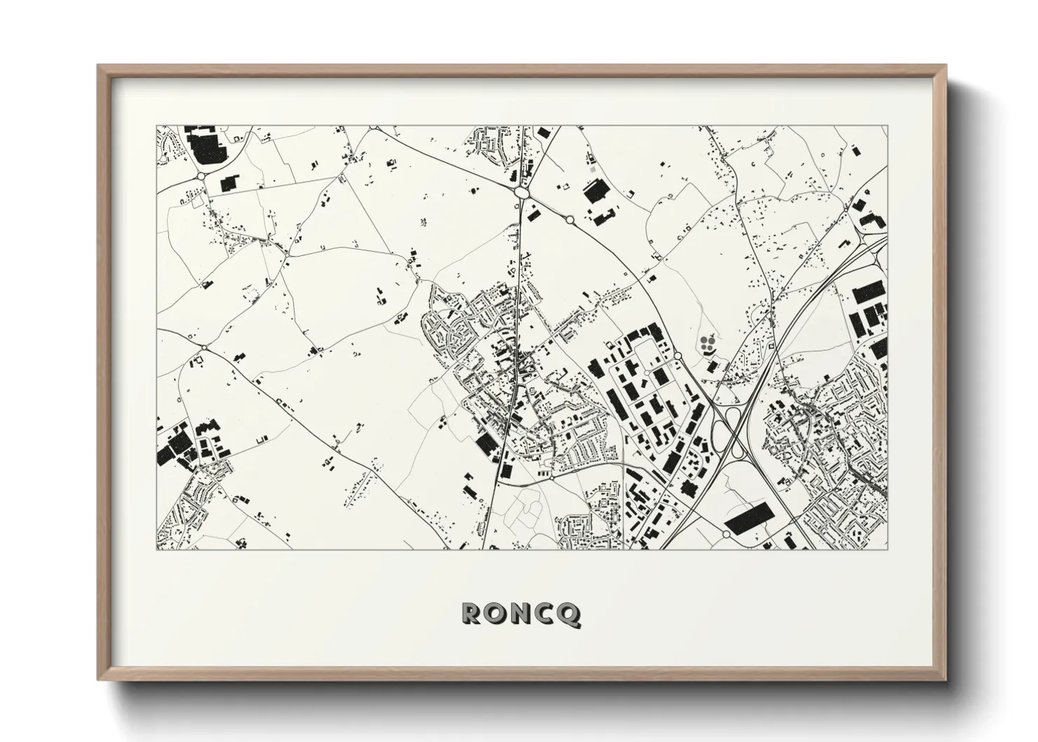 Une affiche de carte sur Roncq