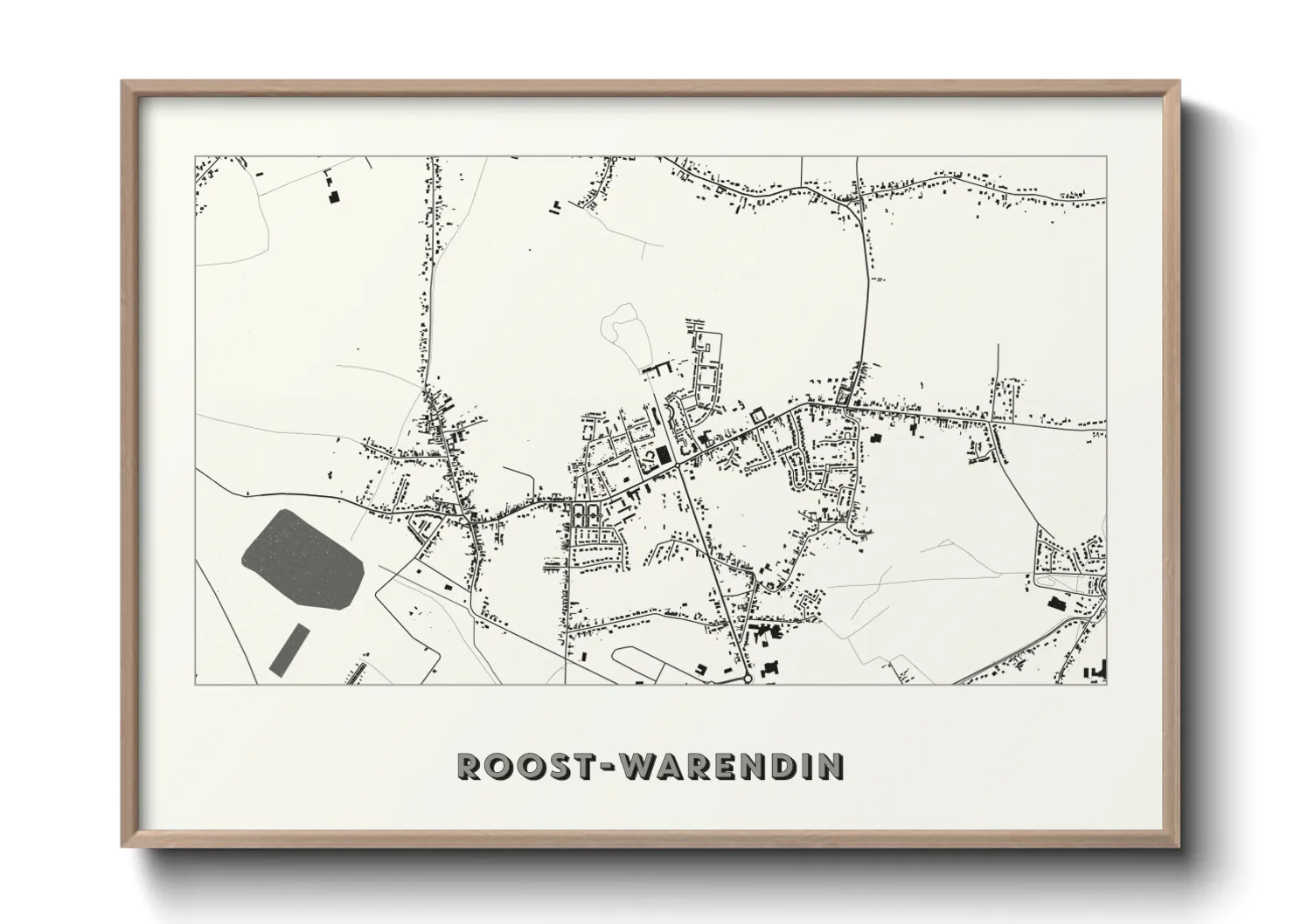 Une affiche de carte sur Roost-Warendin