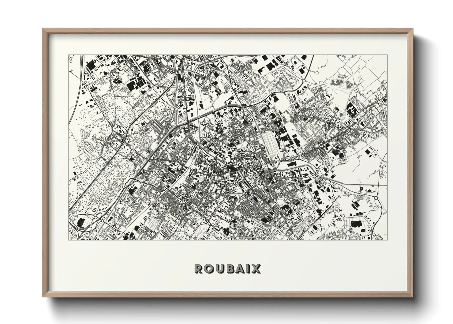 Une affiche de carte sur Roubaix