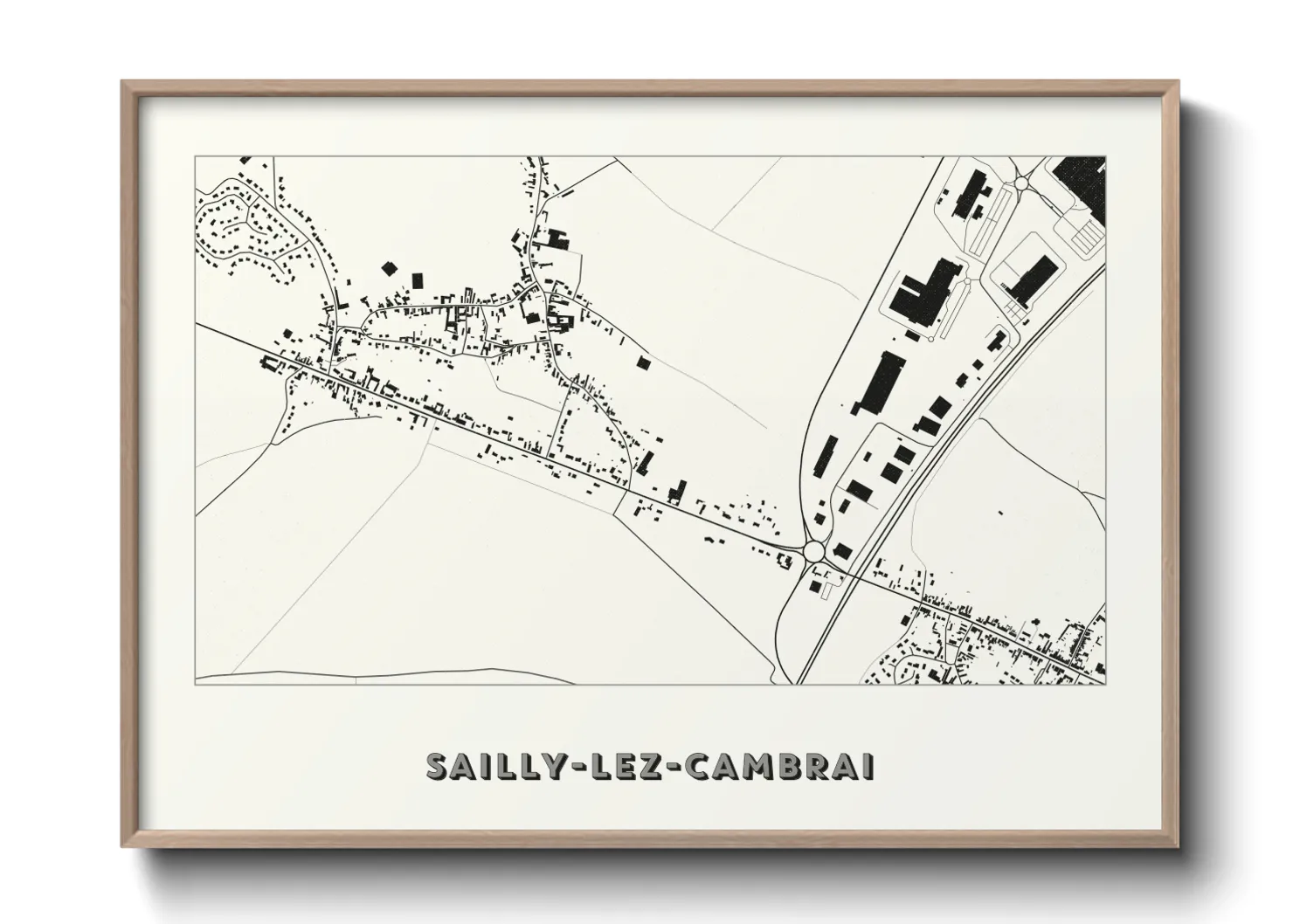 Une affiche de carte sur Sailly-lez-Cambrai